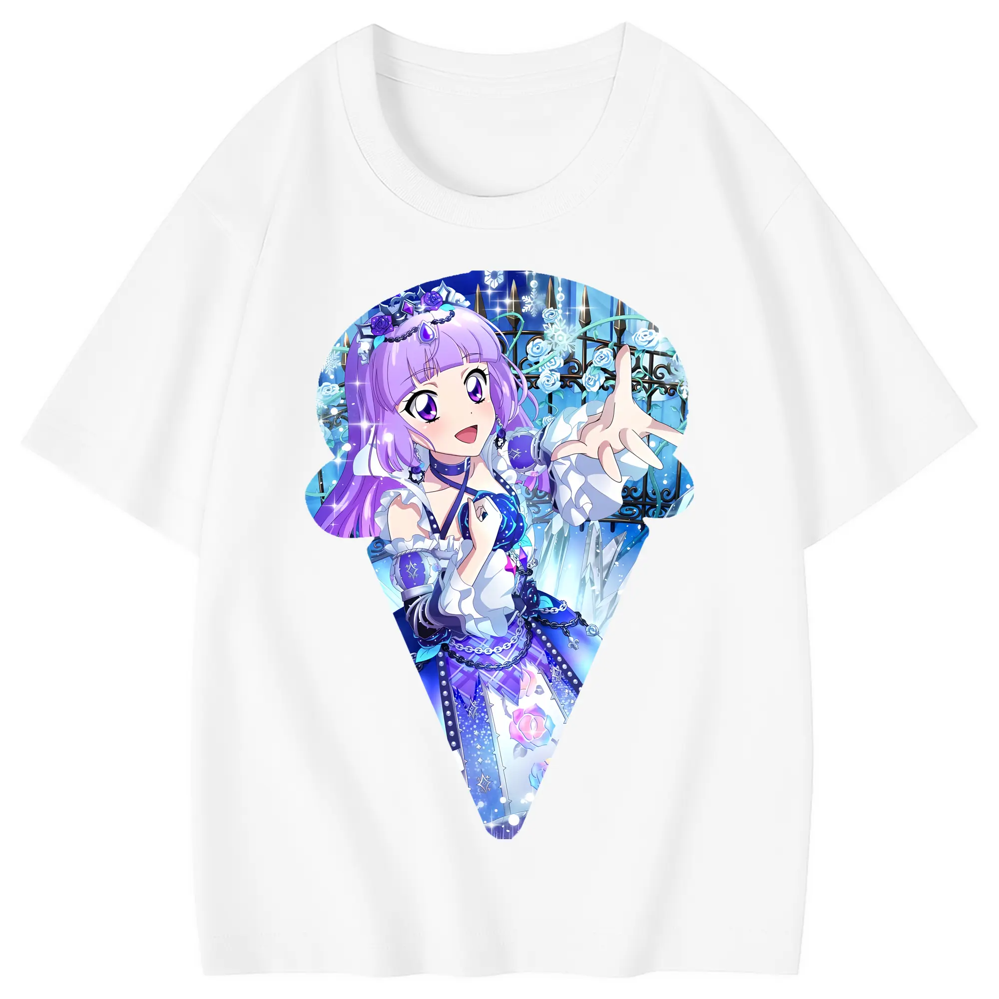 アイカツ グッズ 氷上 スミレ - 綿100％ キッズTシャツ ・ フロントプリント ・ 快適 通気性 ・ スポーツ カジュアル 散歩用
