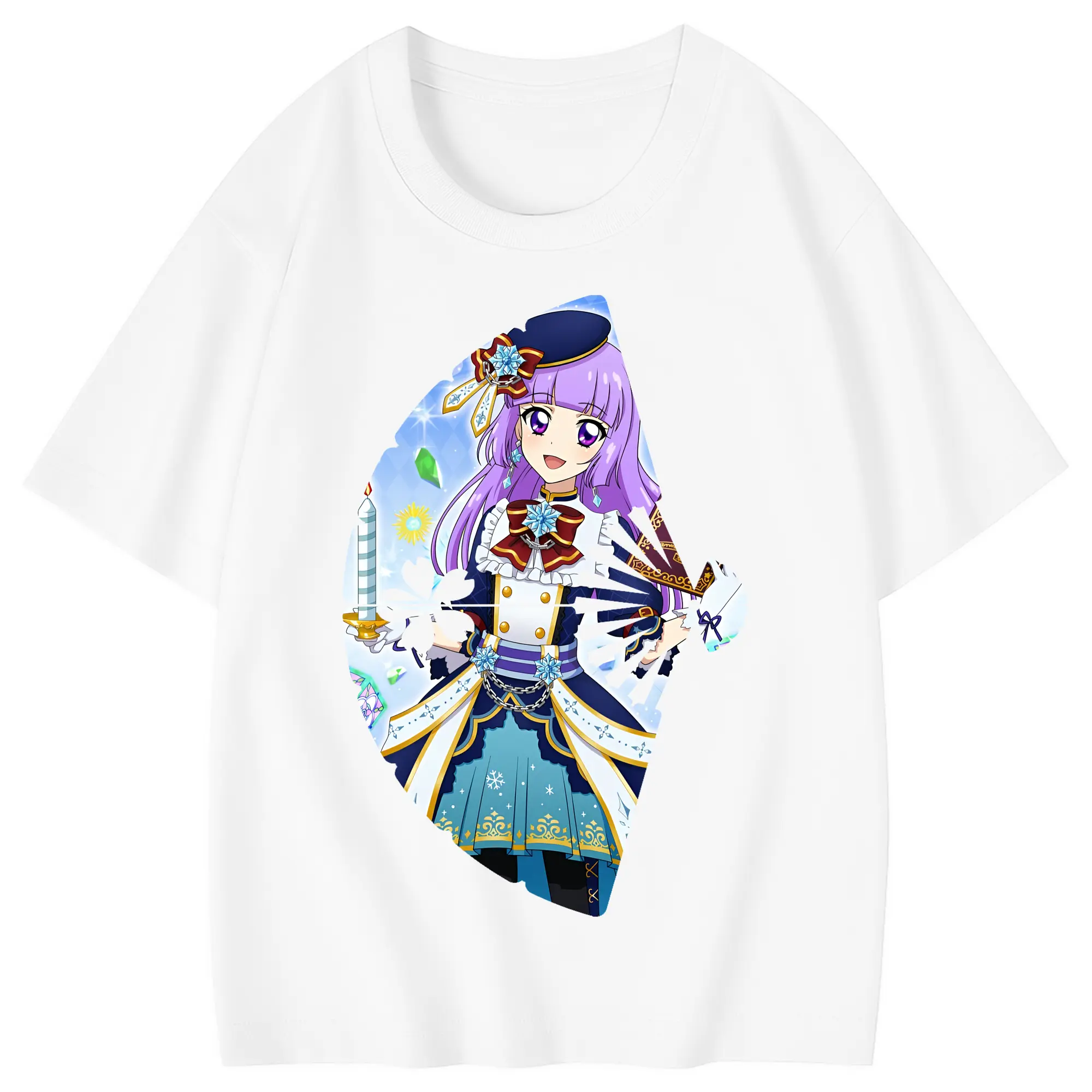 アイカツ グッズ 氷上 スミレ - 綿100％ キッズTシャツ ・ フロントプリント ・ 快適 通気性 ・ スポーツ カジュアル 散歩用