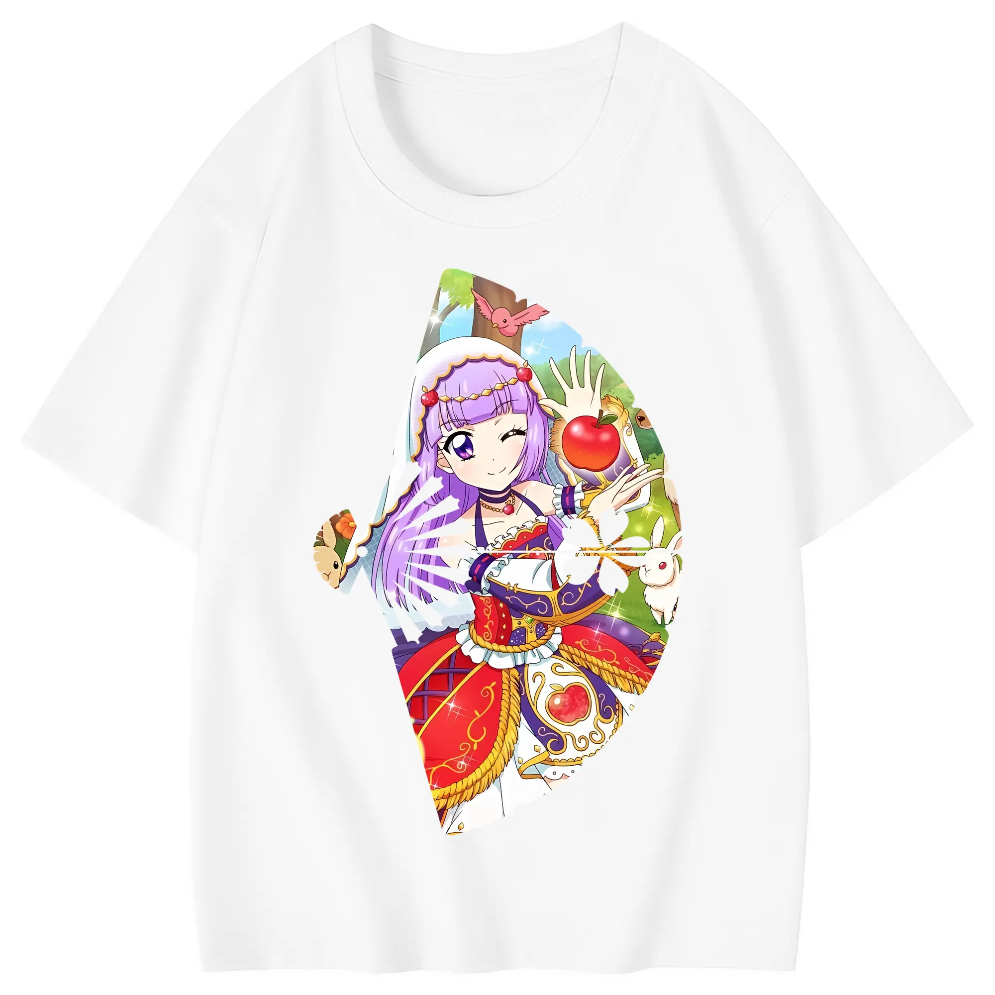 アイカツ グッズ 氷上 スミレ - 綿100％ キッズTシャツ ・ フロントプリント ・ 快適 通気性 ・ スポーツ カジュアル 散歩用