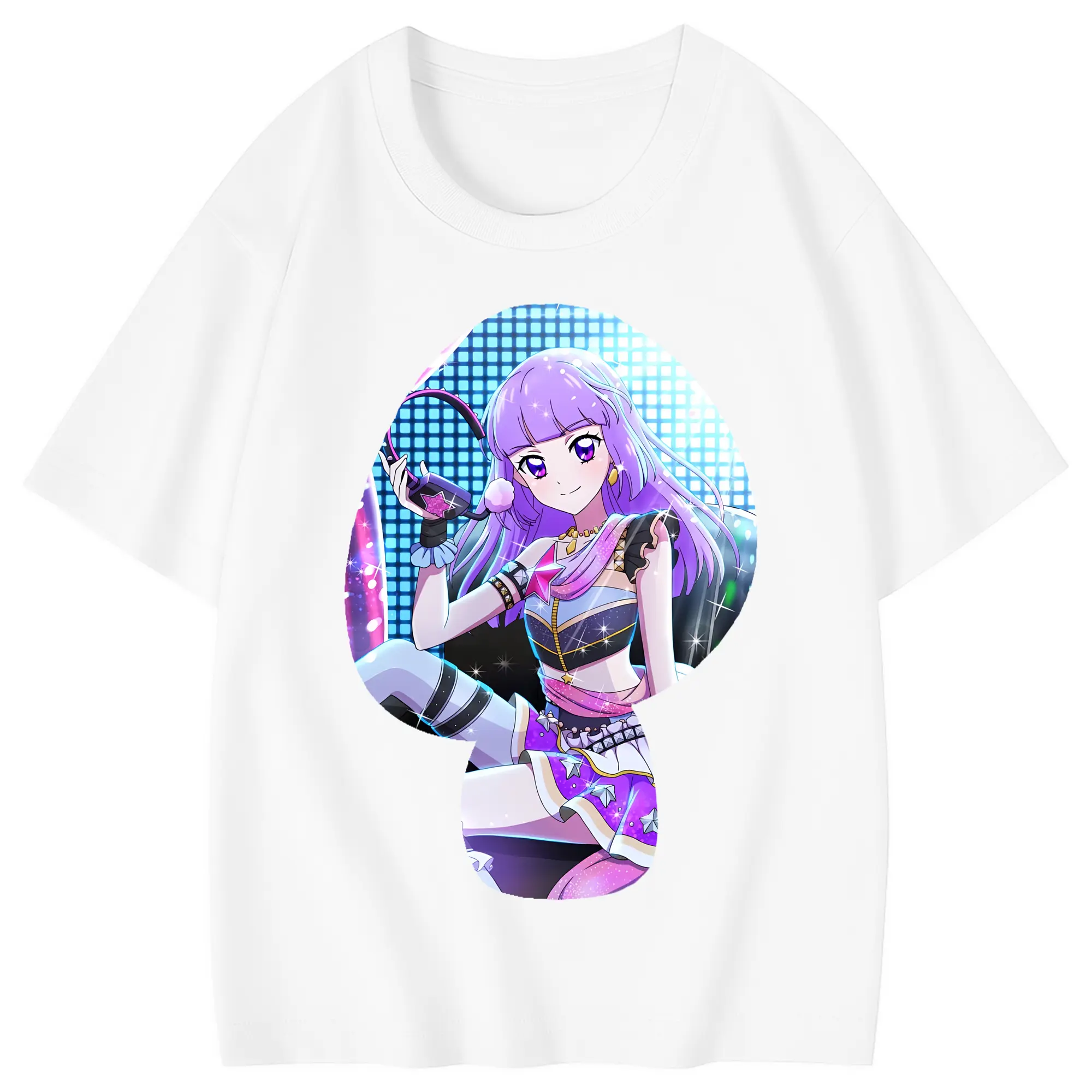 アイカツ グッズ 氷上 スミレ - 綿100％ キッズTシャツ ・ フロントプリント ・ 快適 通気性 ・ スポーツ カジュアル 散歩用