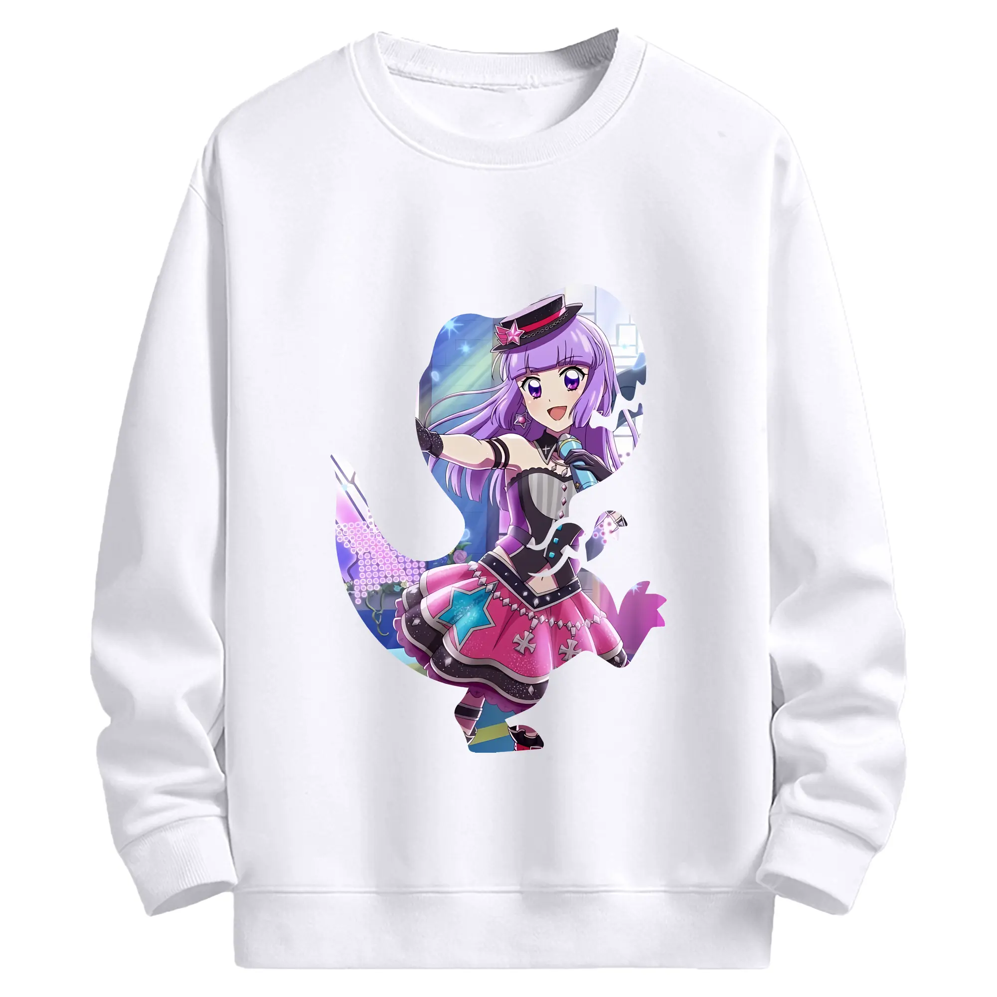 アイカツ グッズ 氷上 スミレ - 高品質 クルーネック スウェット ・ コットン59％ ポリエステル41％ ・ ユニセックス 長袖 トレーナー ・ カジュアル デイリー スポーツ 散歩用