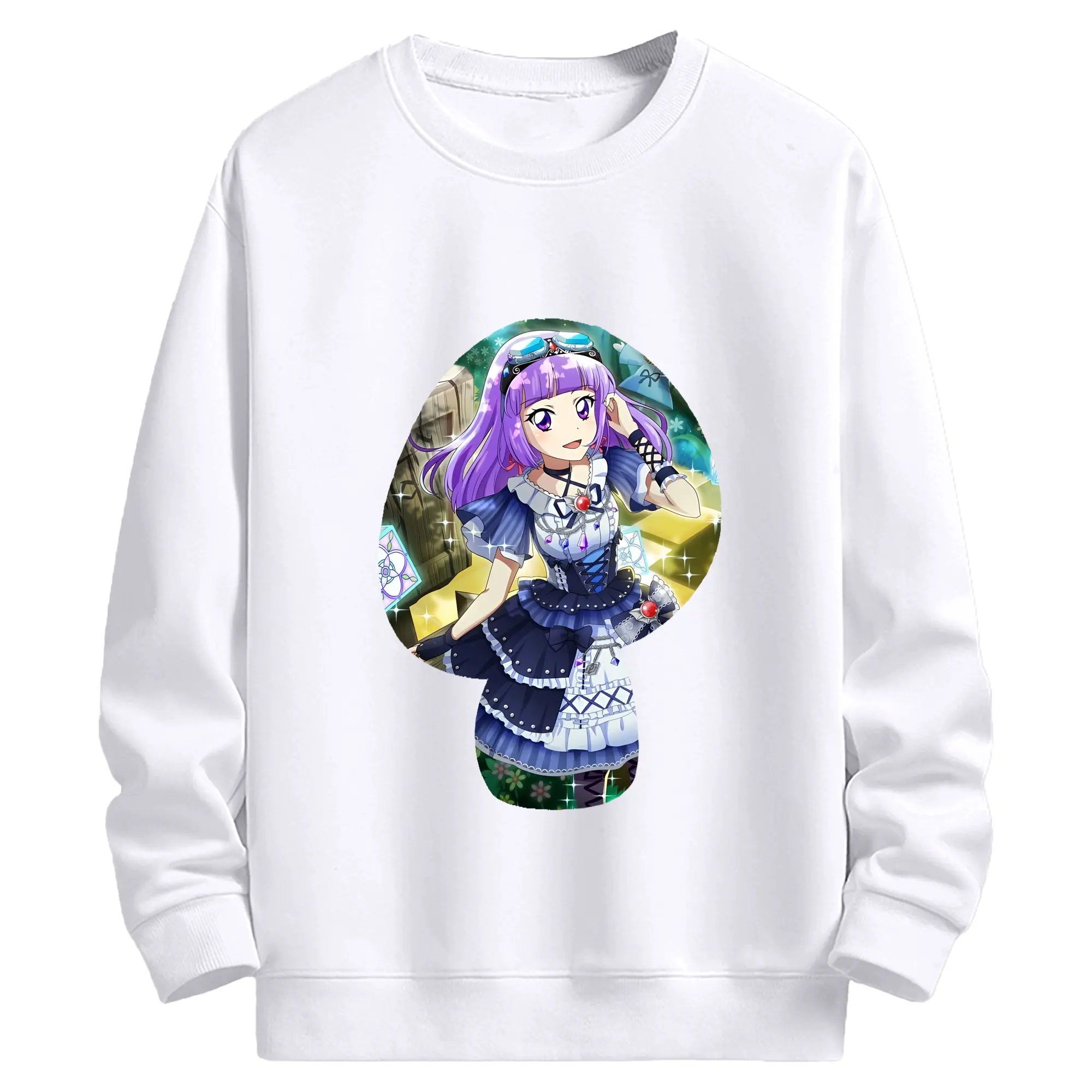 アイカツ グッズ 氷上 スミレ - 高品質 クルーネック スウェット ・ コットン59％ ポリエステル41％ ・ ユニセックス 長袖 トレーナー ・ カジュアル デイリー スポーツ 散歩用