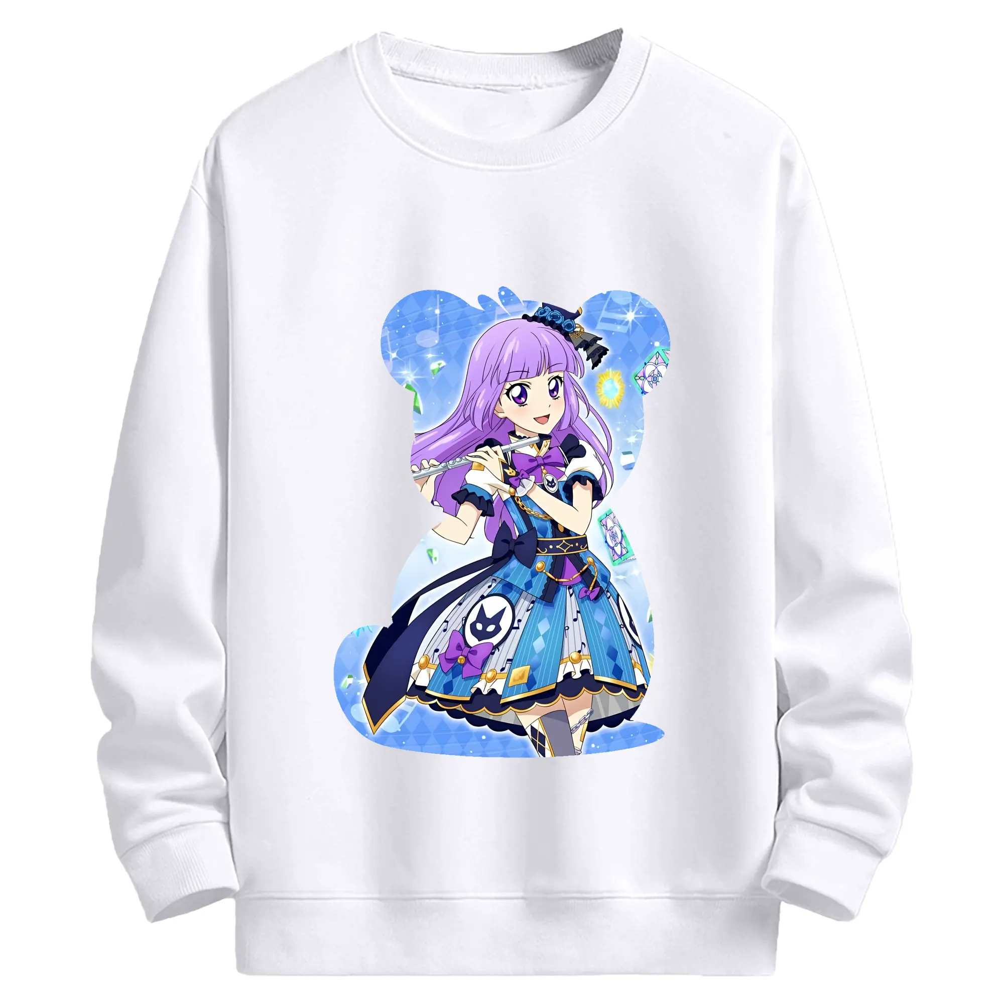 アイカツ グッズ 氷上 スミレ - 高品質 クルーネック スウェット ・ コットン59％ ポリエステル41％ ・ ユニセックス 長袖 トレーナー ・ カジュアル デイリー スポーツ 散歩用