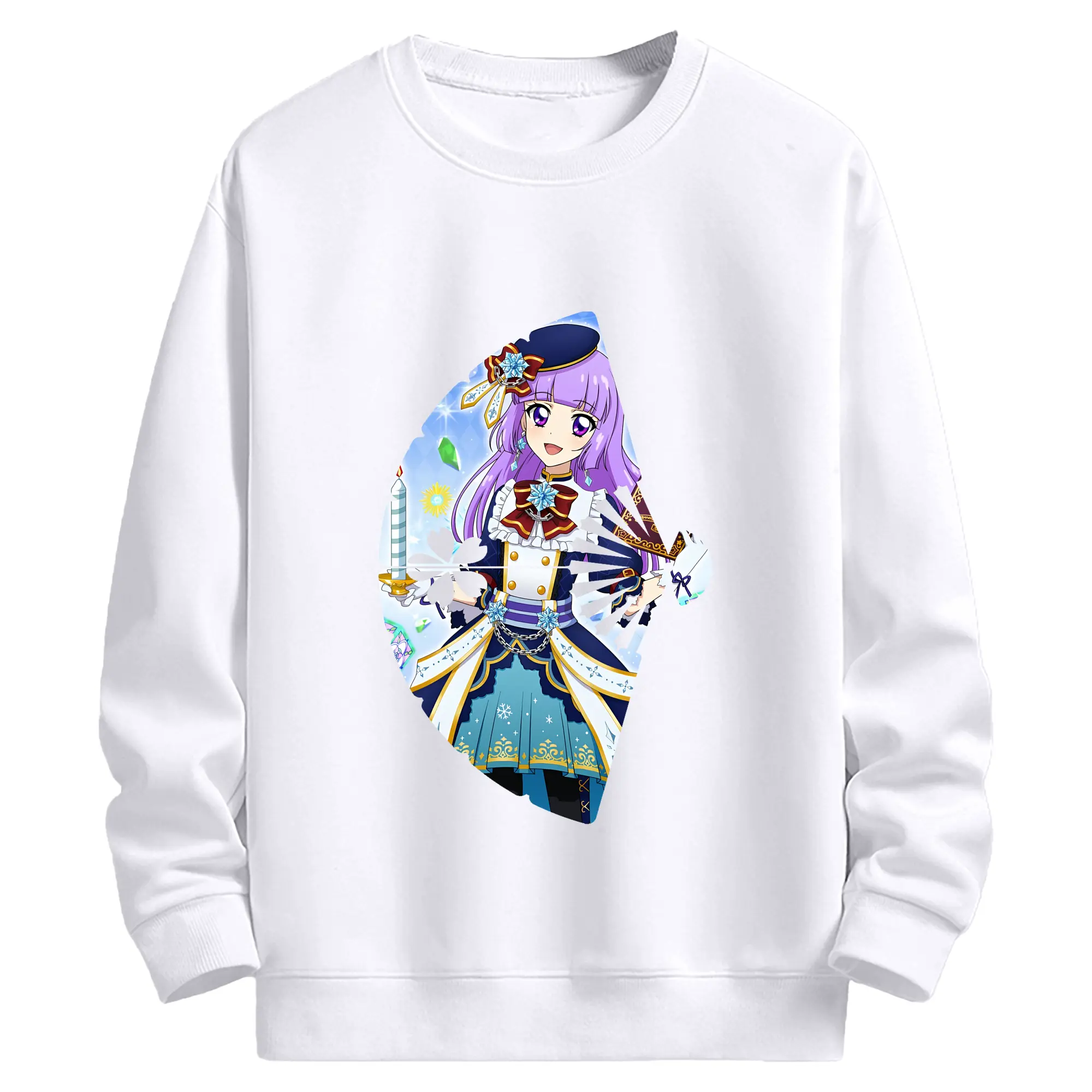 アイカツ グッズ 氷上 スミレ - 高品質 クルーネック スウェット ・ コットン59％ ポリエステル41％ ・ ユニセックス 長袖 トレーナー ・ カジュアル デイリー スポーツ 散歩用