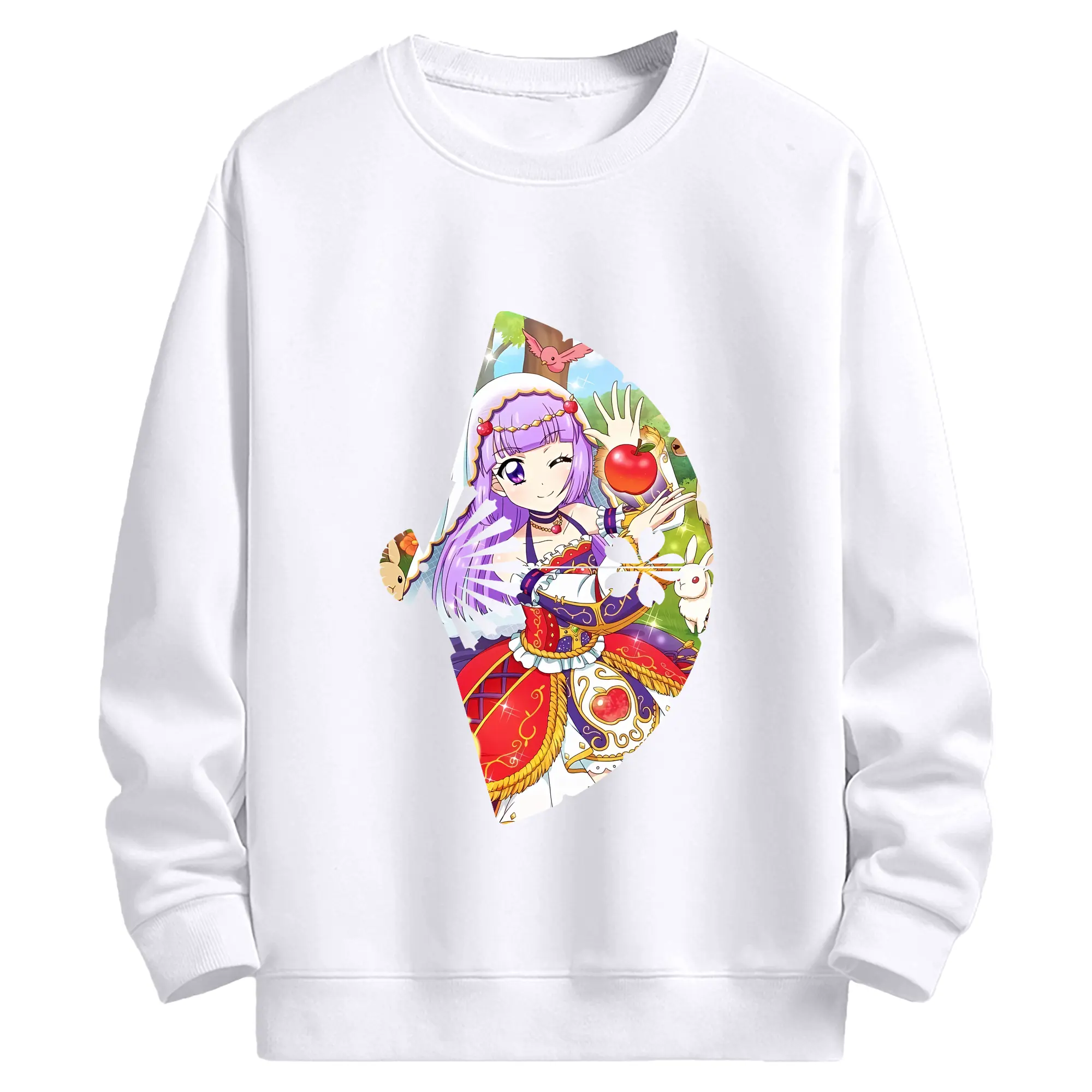 アイカツ グッズ 氷上 スミレ - 高品質 クルーネック スウェット ・ コットン59％ ポリエステル41％ ・ ユニセックス 長袖 トレーナー ・ カジュアル デイリー スポーツ 散歩用