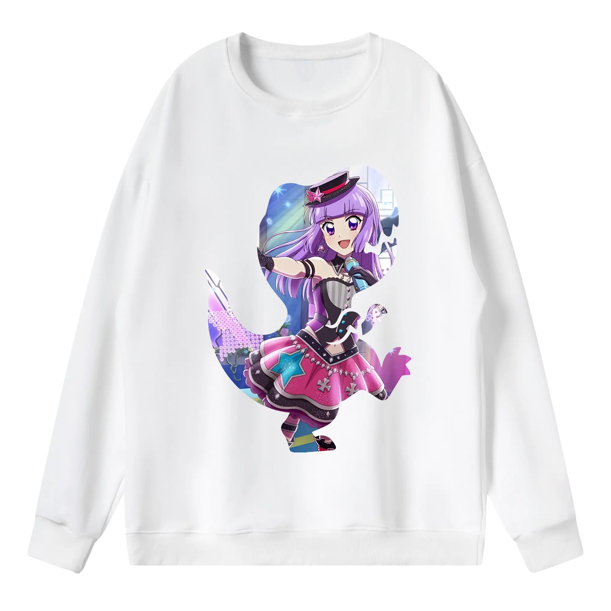 アイカツ グッズ 氷上 スミレ - 薄手 クルーネック スウェット 裏毛260g · ポリエステル 春秋向け カジュアル 男女兼用 · トレーナー デイリー スポーツ 散歩に最適