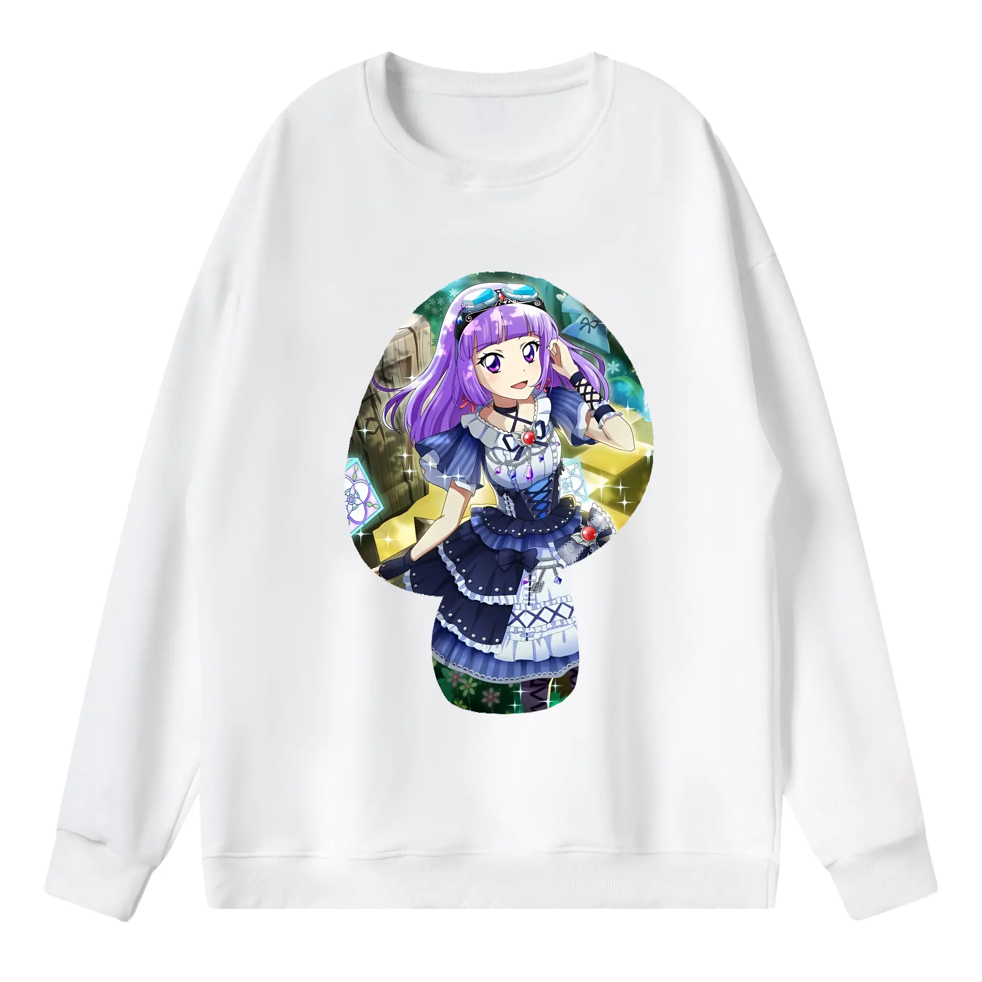 アイカツ グッズ 氷上 スミレ - 薄手 クルーネック スウェット 裏毛260g · ポリエステル 春秋向け カジュアル 男女兼用 · トレーナー デイリー スポーツ 散歩に最適