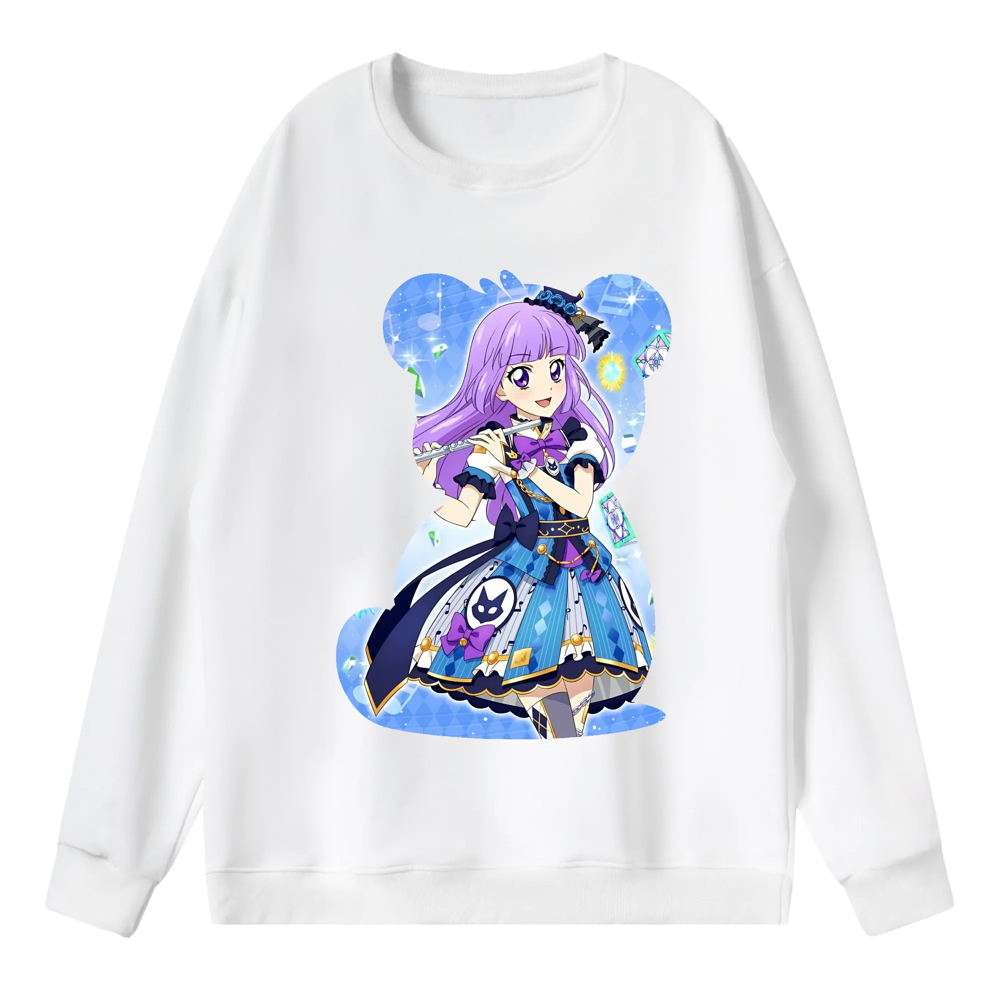 アイカツ グッズ 氷上 スミレ - 薄手 クルーネック スウェット 裏毛260g · ポリエステル 春秋向け カジュアル 男女兼用 · トレーナー デイリー スポーツ 散歩に最適