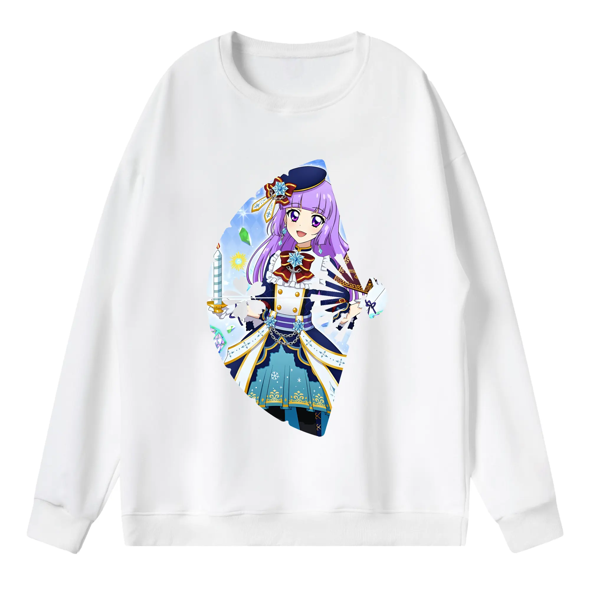 アイカツ グッズ 氷上 スミレ - 薄手 クルーネック スウェット 裏毛260g · ポリエステル 春秋向け カジュアル 男女兼用 · トレーナー デイリー スポーツ 散歩に最適