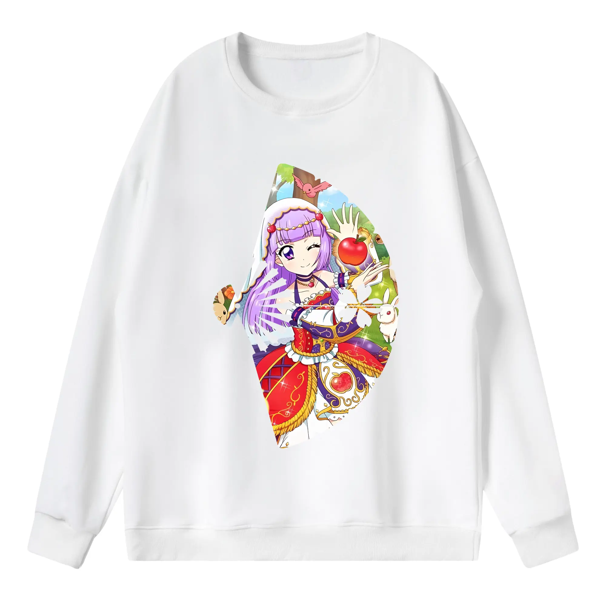 アイカツ グッズ 氷上 スミレ - 薄手 クルーネック スウェット 裏毛260g · ポリエステル 春秋向け カジュアル 男女兼用 · トレーナー デイリー スポーツ 散歩に最適