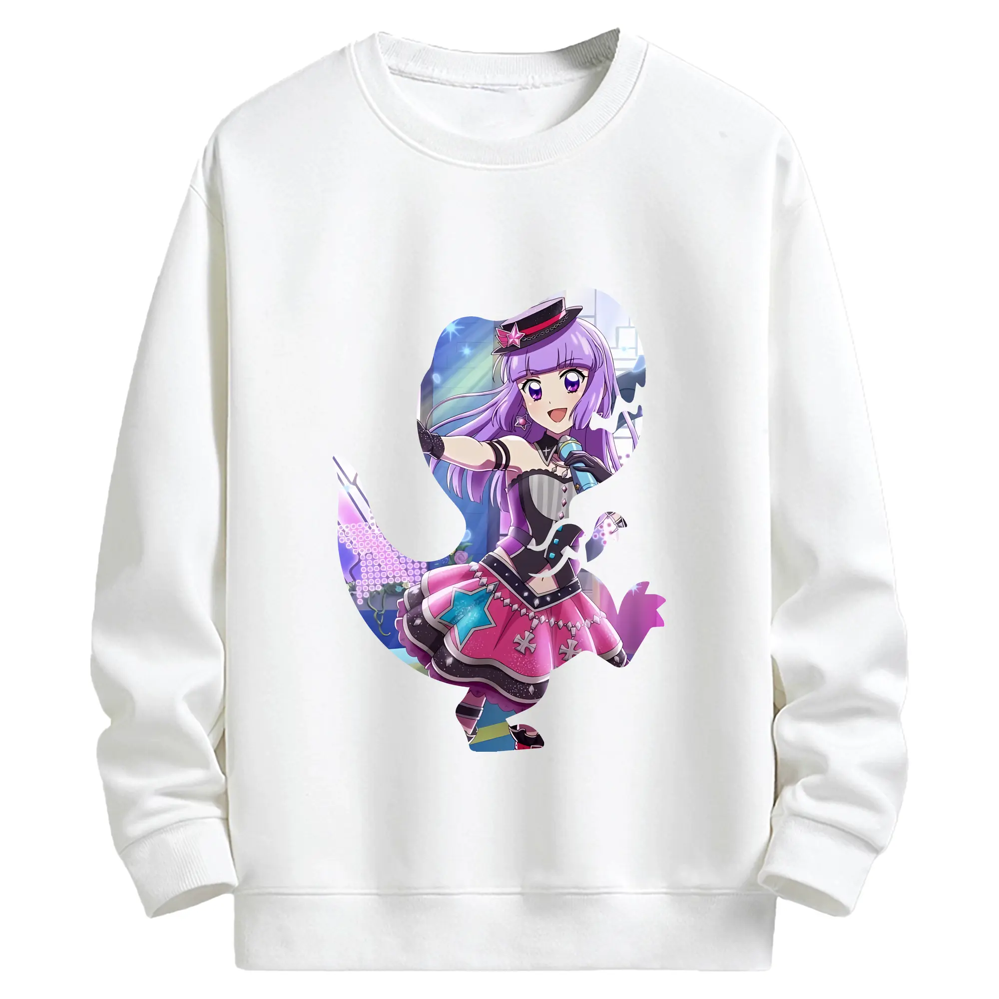 アイカツ グッズ 氷上 スミレ - キッズ クルーネックスウェットシャツ ・ フロントプリント ・ 綿80％ ポリエステル20％ ・ 快適 通学 スポーツ 日常使い お散歩用