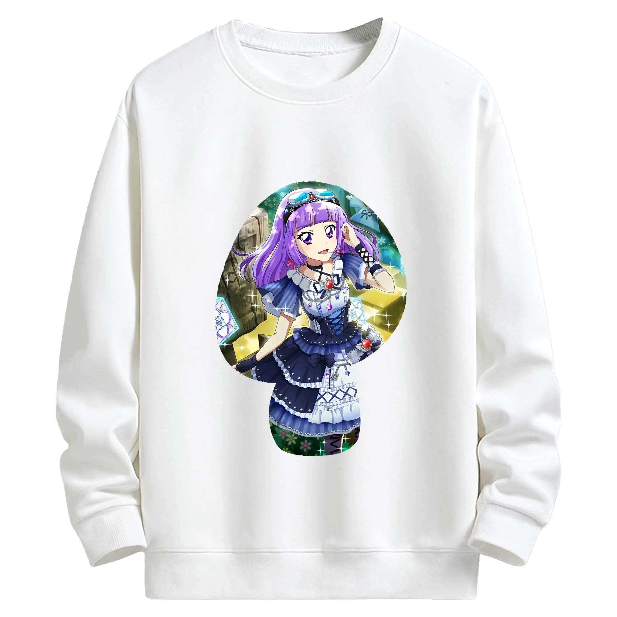 アイカツ グッズ 氷上 スミレ - キッズ クルーネックスウェットシャツ ・ フロントプリント ・ 綿80％ ポリエステル20％ ・ 快適 通学 スポーツ 日常使い お散歩用