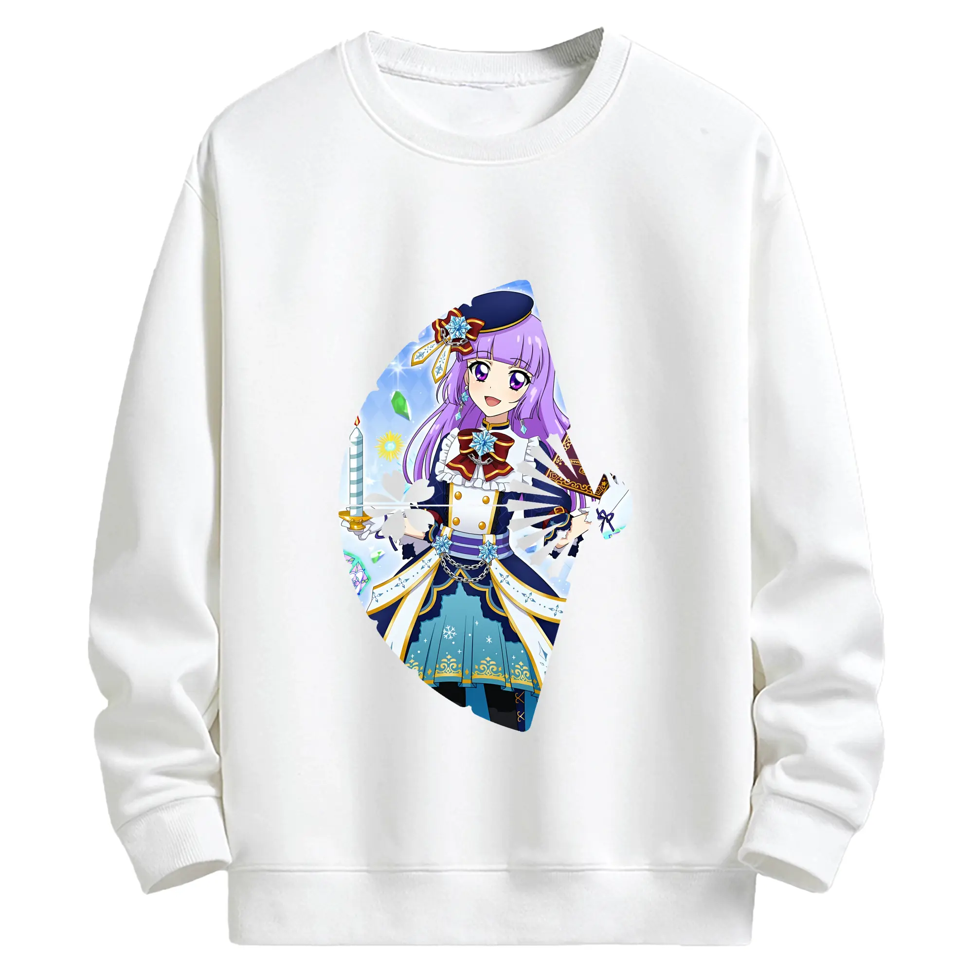 アイカツ グッズ 氷上 スミレ - キッズ クルーネックスウェットシャツ ・ フロントプリント ・ 綿80％ ポリエステル20％ ・ 快適 通学 スポーツ 日常使い お散歩用