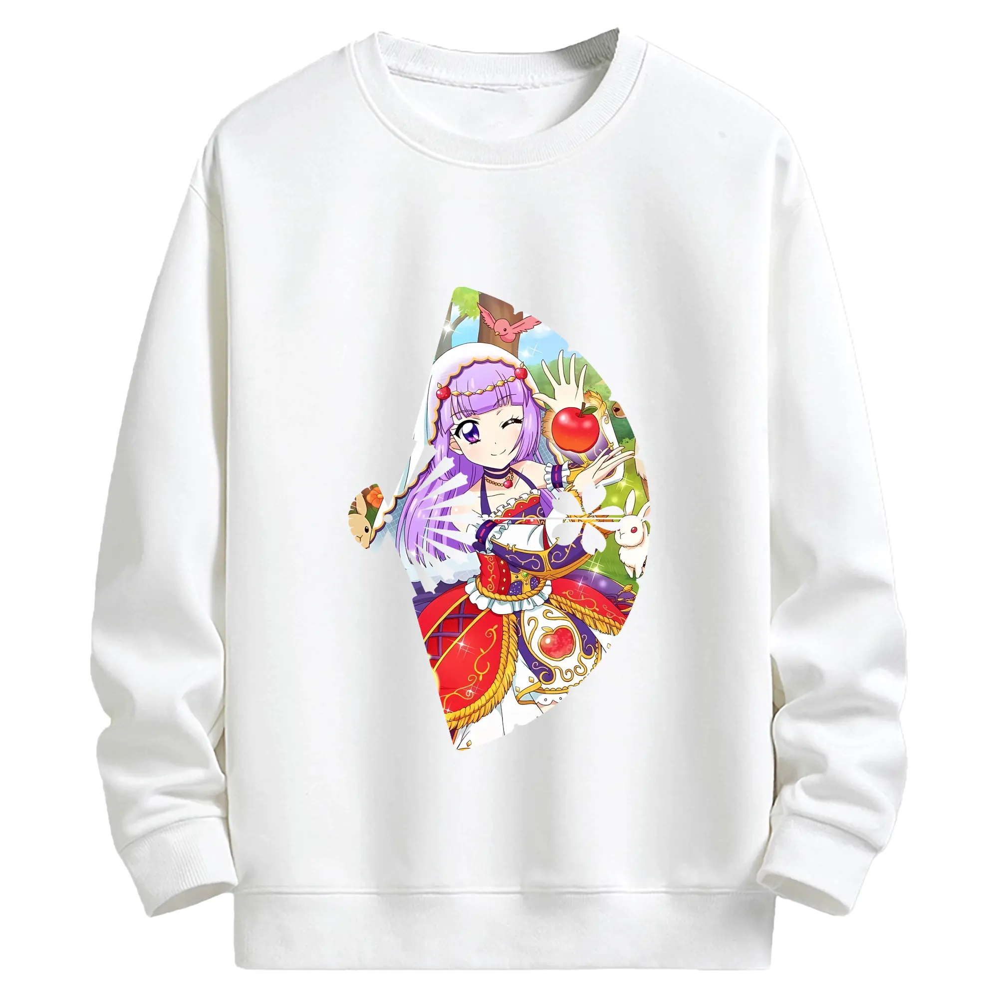 アイカツ グッズ 氷上 スミレ - キッズ クルーネックスウェットシャツ ・ フロントプリント ・ 綿80％ ポリエステル20％ ・ 快適 通学 スポーツ 日常使い お散歩用