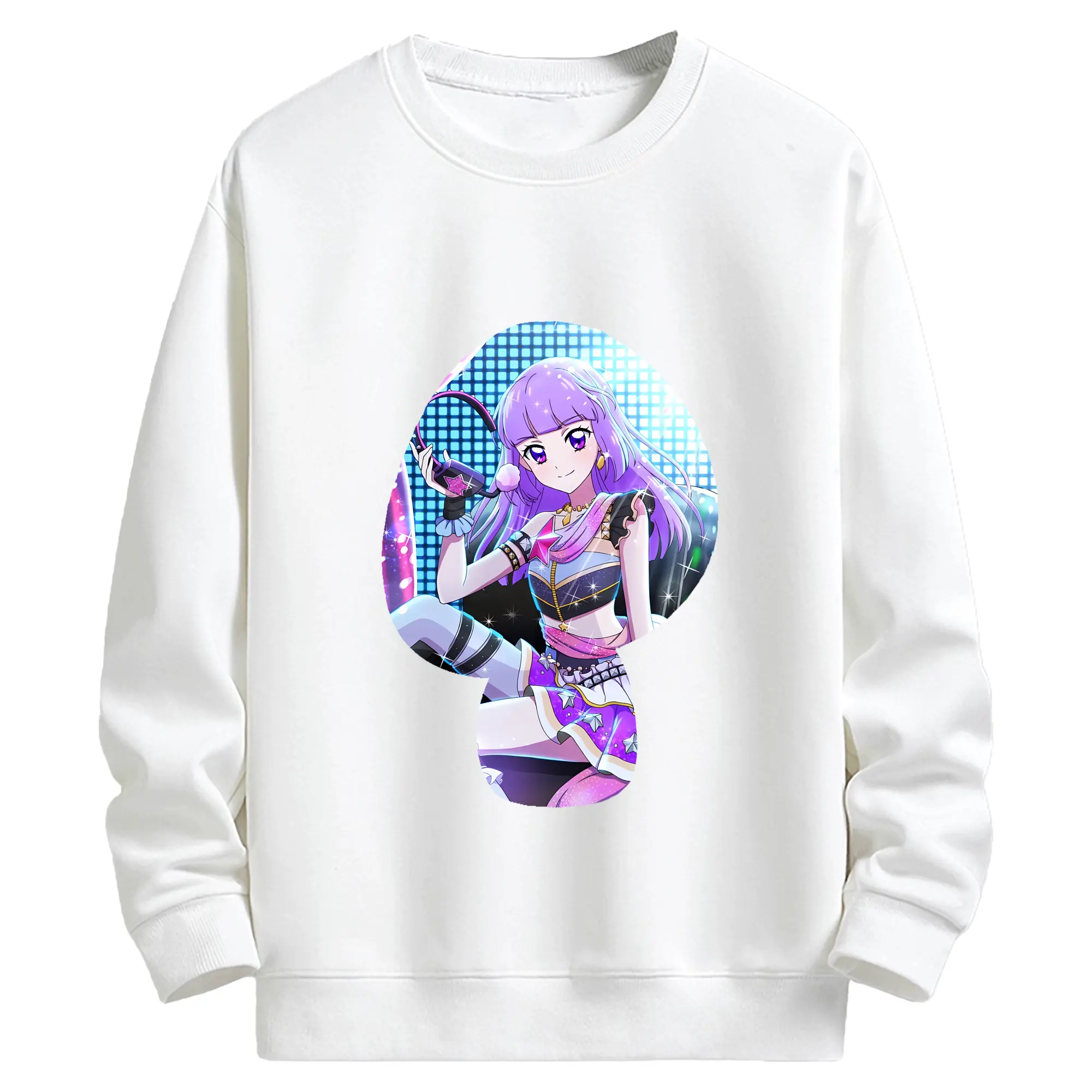 アイカツ グッズ 氷上 スミレ - キッズ クルーネックスウェットシャツ ・ フロントプリント ・ 綿80％ ポリエステル20％ ・ 快適 通学 スポーツ 日常使い お散歩用