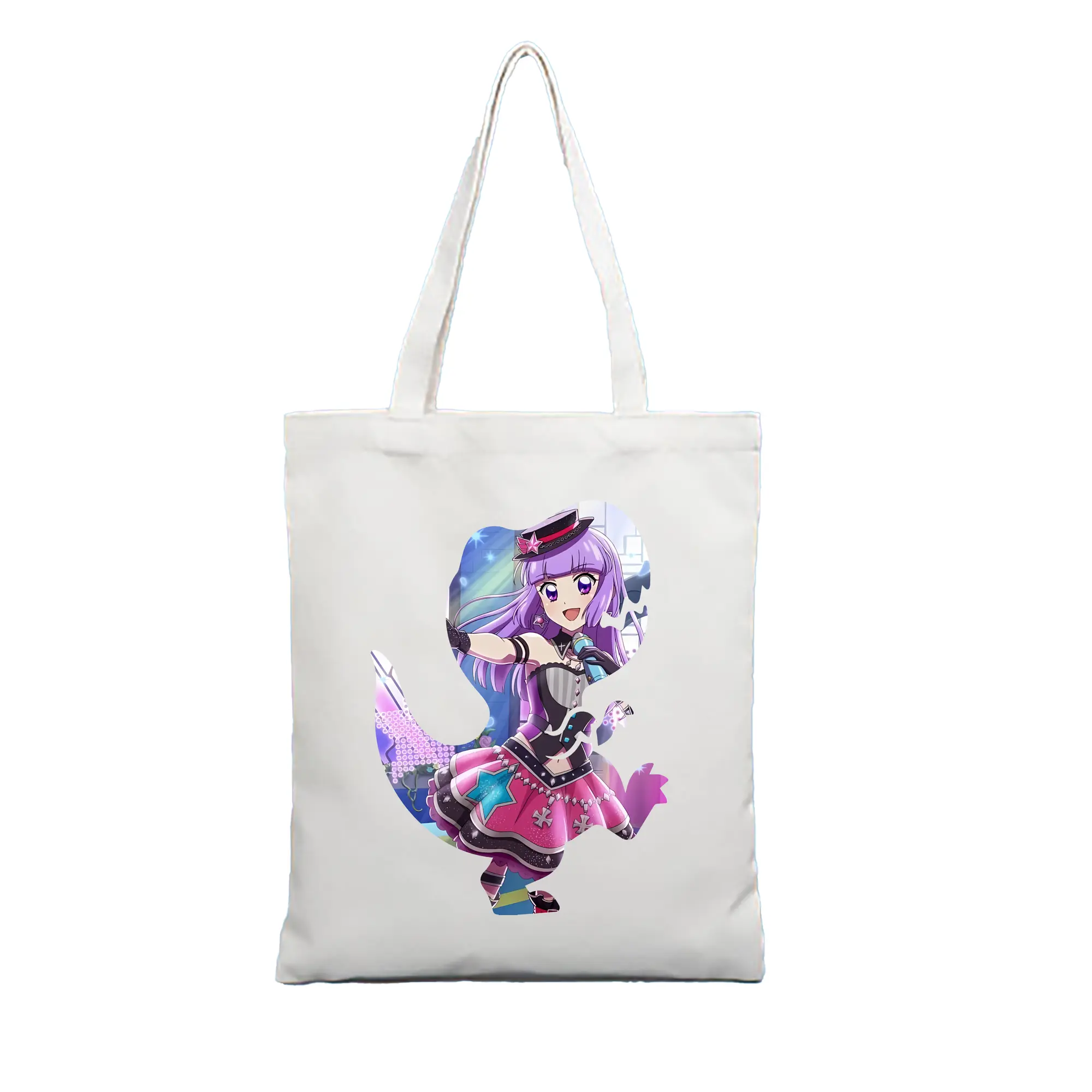 アイカツ グッズ 氷上 スミレ - 縦型キャンバス手提げバッグ（トートバッグ） ・ キャンバス素材 ・ ショッピング用 ・ 軽量 丈夫 お手入れ簡単