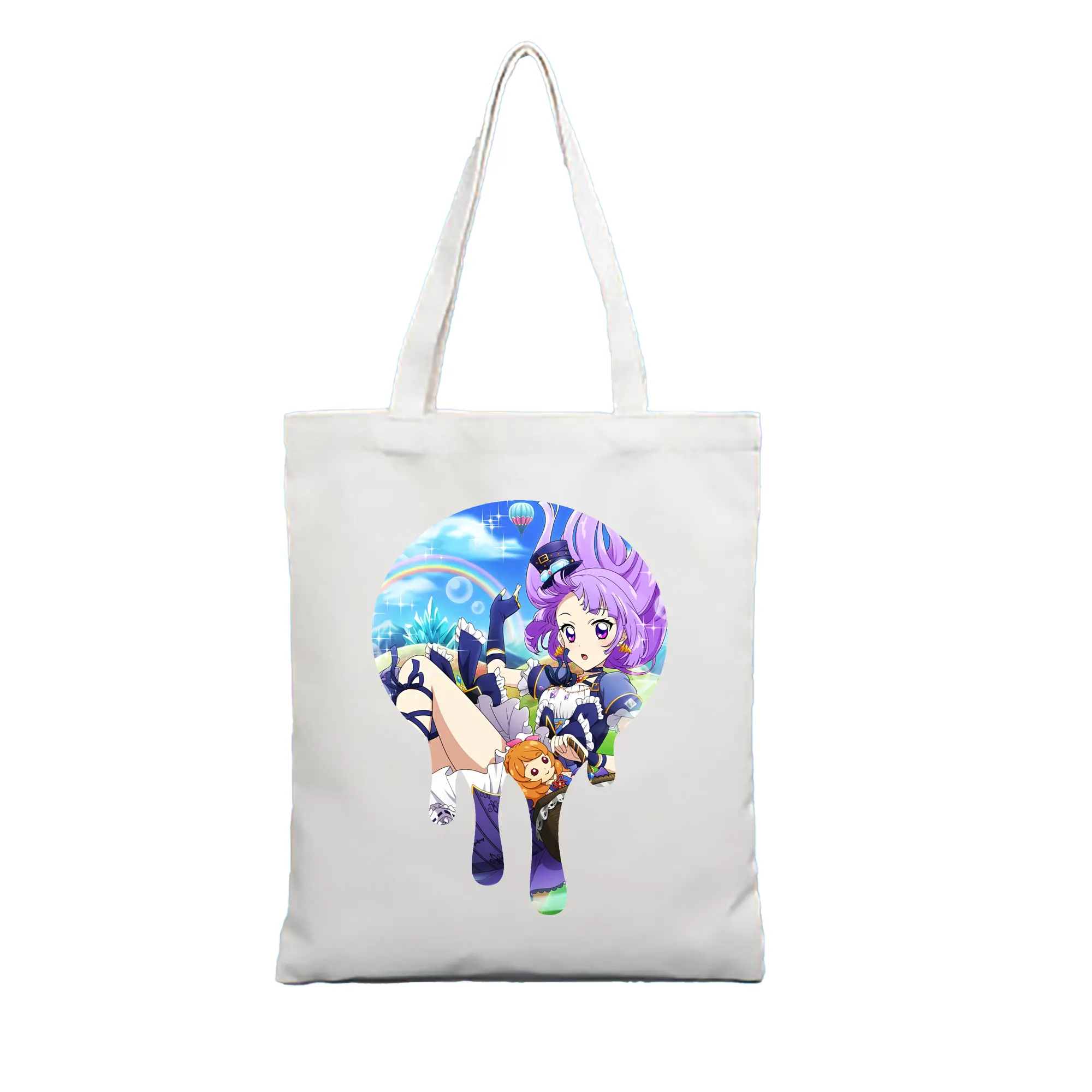 アイカツ グッズ 氷上 スミレ - 縦型キャンバス手提げバッグ（トートバッグ） ・ キャンバス素材 ・ ショッピング用 ・ 軽量 丈夫 お手入れ簡単