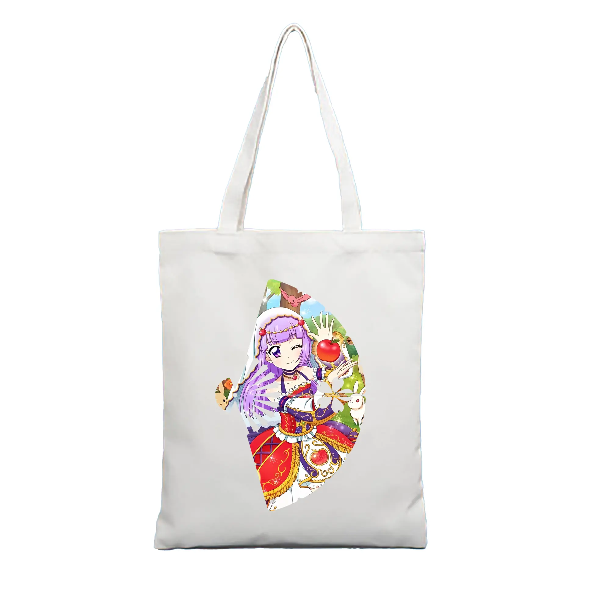 アイカツ グッズ 氷上 スミレ - 縦型キャンバス手提げバッグ（トートバッグ） ・ キャンバス素材 ・ ショッピング用 ・ 軽量 丈夫 お手入れ簡単