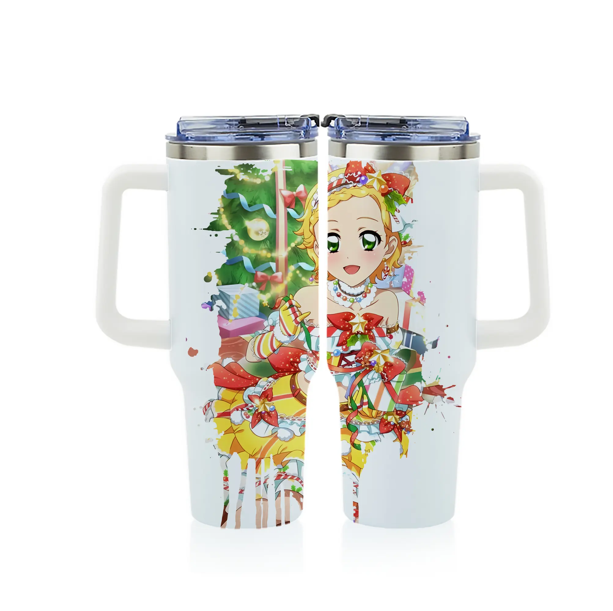 アイカツ グッズ 新条 ひなき - 1200mL フルプリント車用タンブラー ・ 304ステンレス 内側 ・ 201ステンレス 外側 ・ 保温 保冷 ・ 通勤 ドライブ アウトドア用