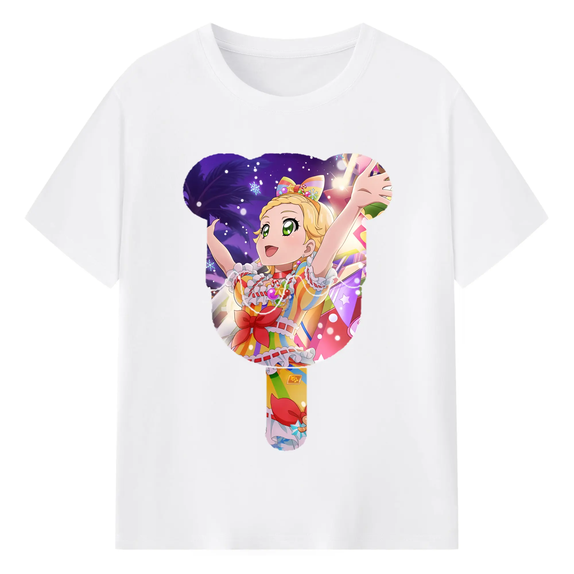 アイカツ グッズ 新条 ひなき - 綿100％ 半袖Tシャツ ・ フロントプリント ・ 快適 通気性 ・ 日常使い 散歩 スポーツ用
