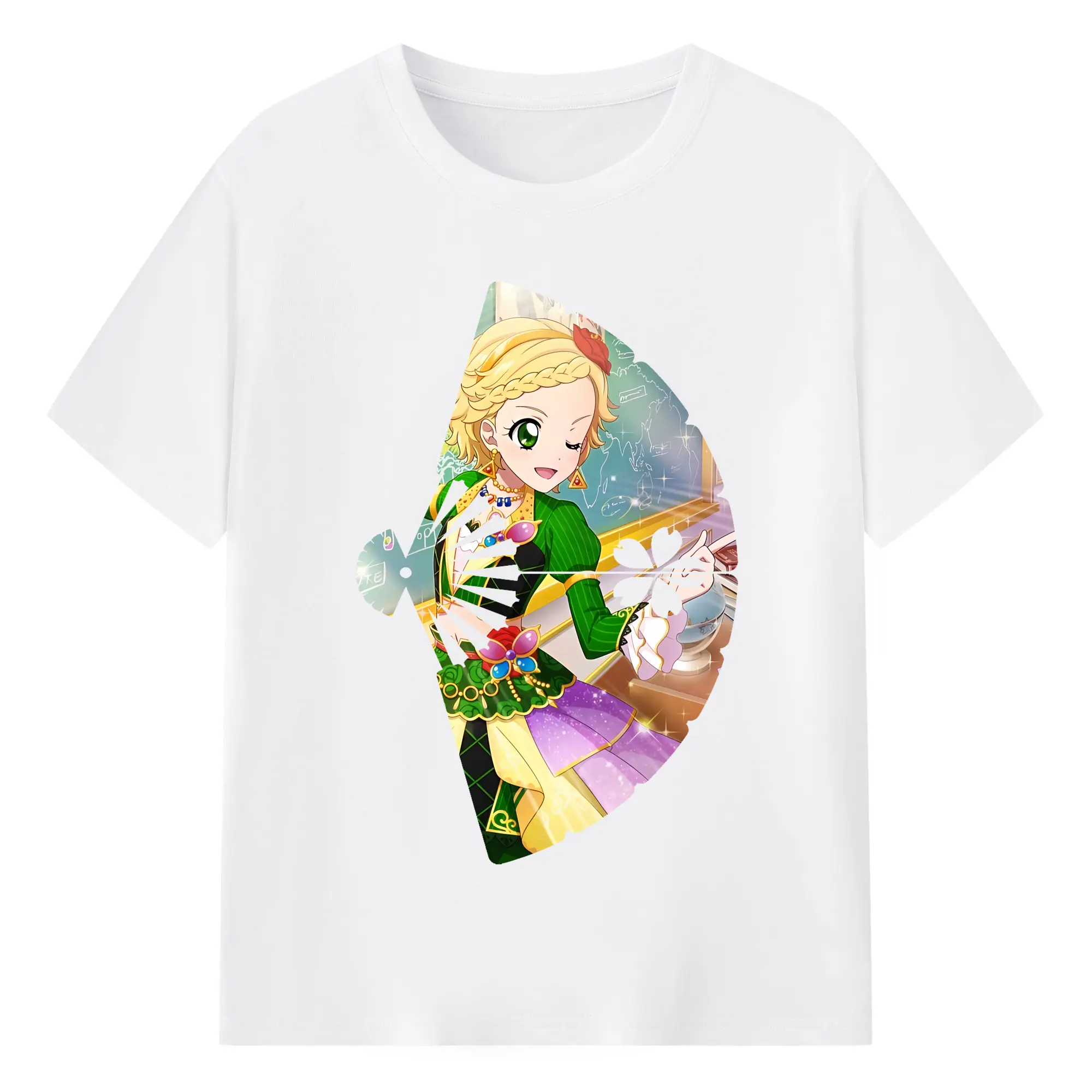 アイカツ グッズ 新条 ひなき - 綿100％ 半袖Tシャツ ・ フロントプリント ・ 快適 通気性 ・ 日常使い 散歩 スポーツ用