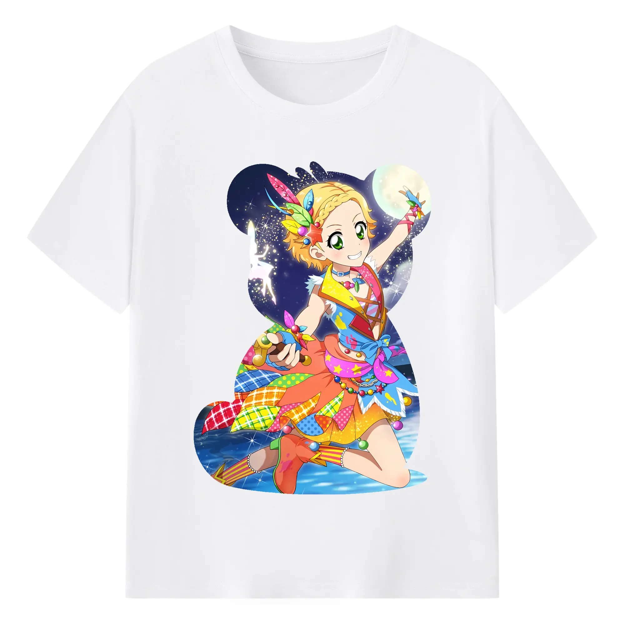 アイカツ グッズ 新条 ひなき - 綿100％ 半袖Tシャツ ・ フロントプリント ・ 快適 通気性 ・ 日常使い 散歩 スポーツ用