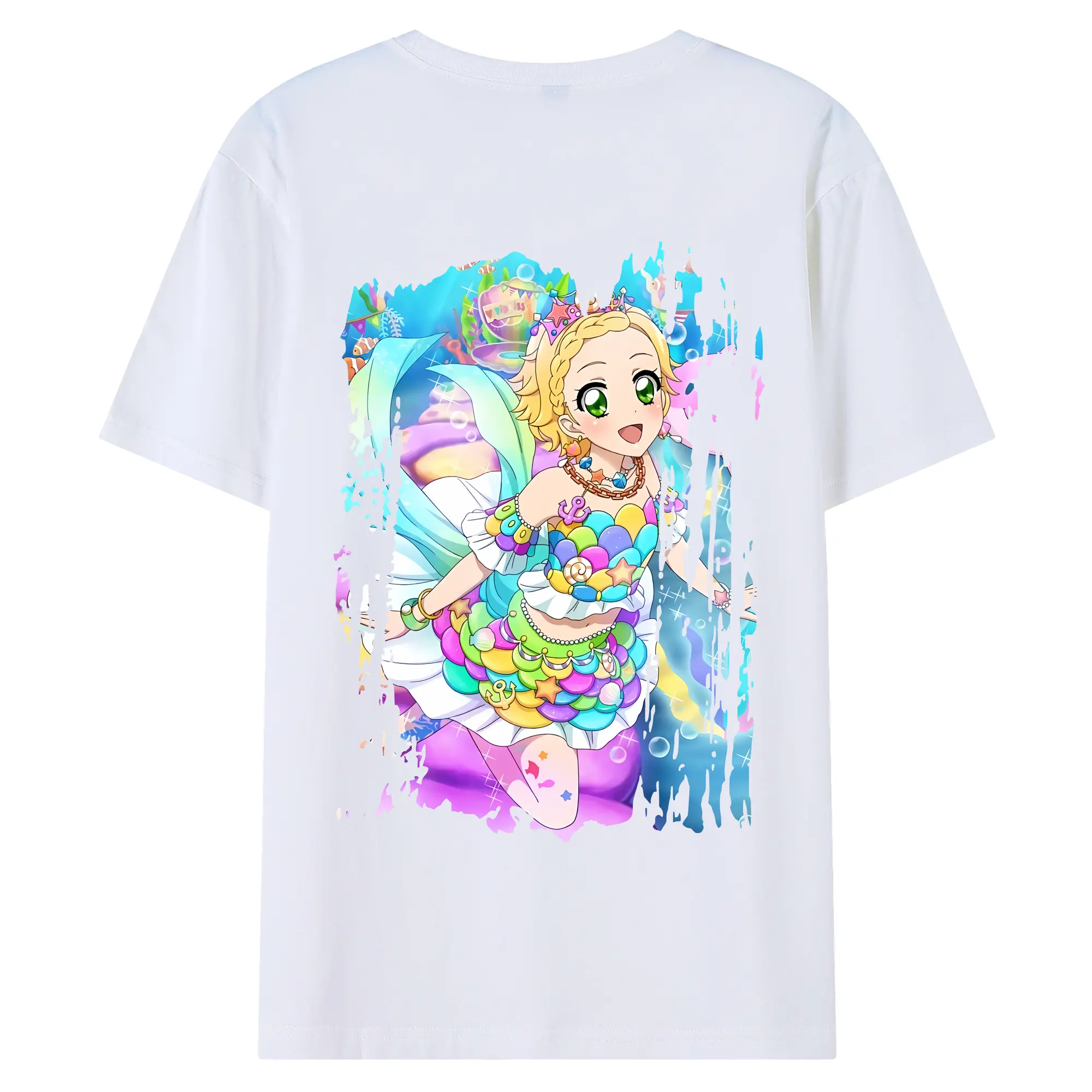 アイカツ グッズ 新条 ひなき - 綿100％ 半袖Tシャツ ・ バックプリント ・ 快適 通気性 ・ 日常使い 散歩 スポーツ用