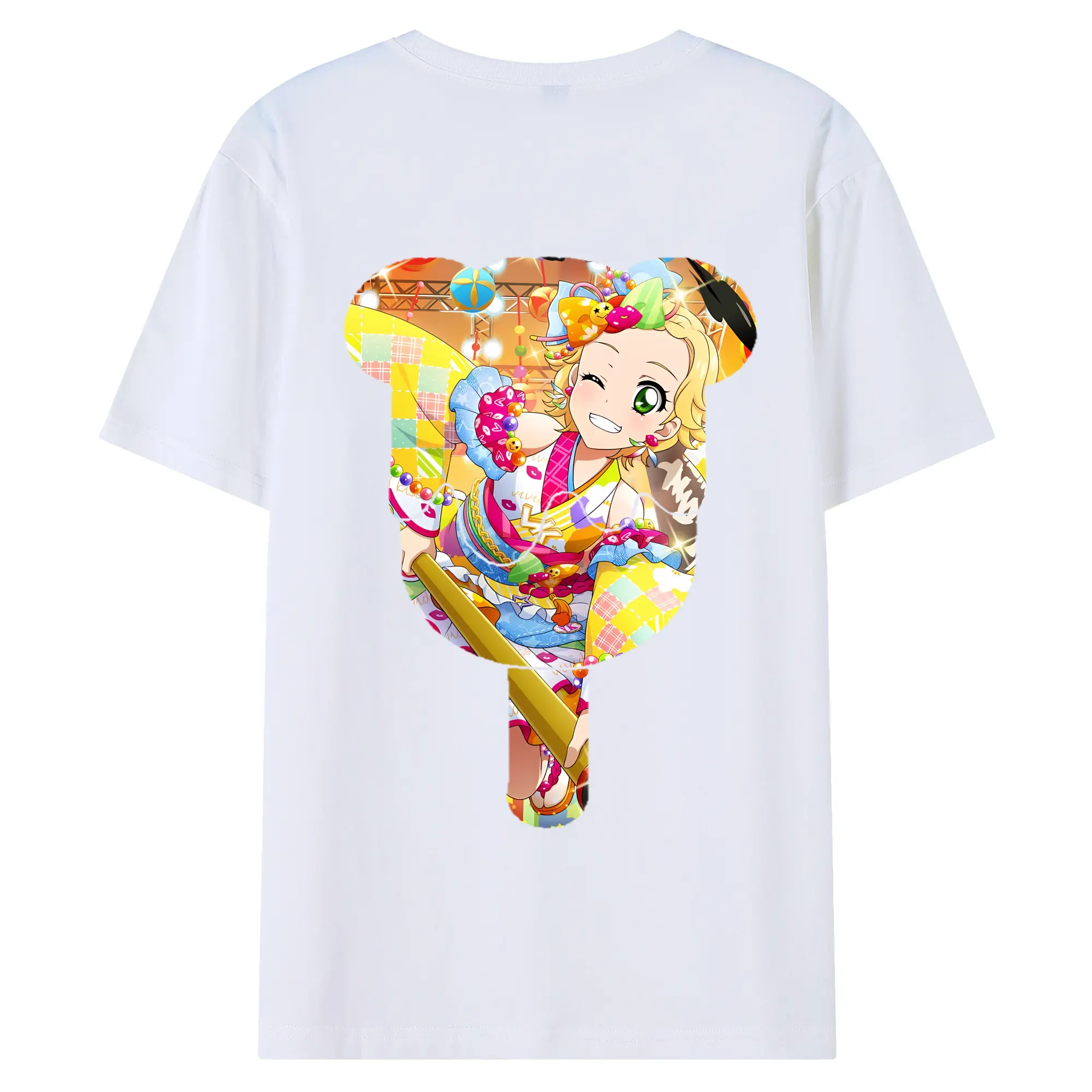 アイカツ グッズ 新条 ひなき - 綿100％ 半袖Tシャツ ・ バックプリント ・ 快適 通気性 ・ 日常使い 散歩 スポーツ用