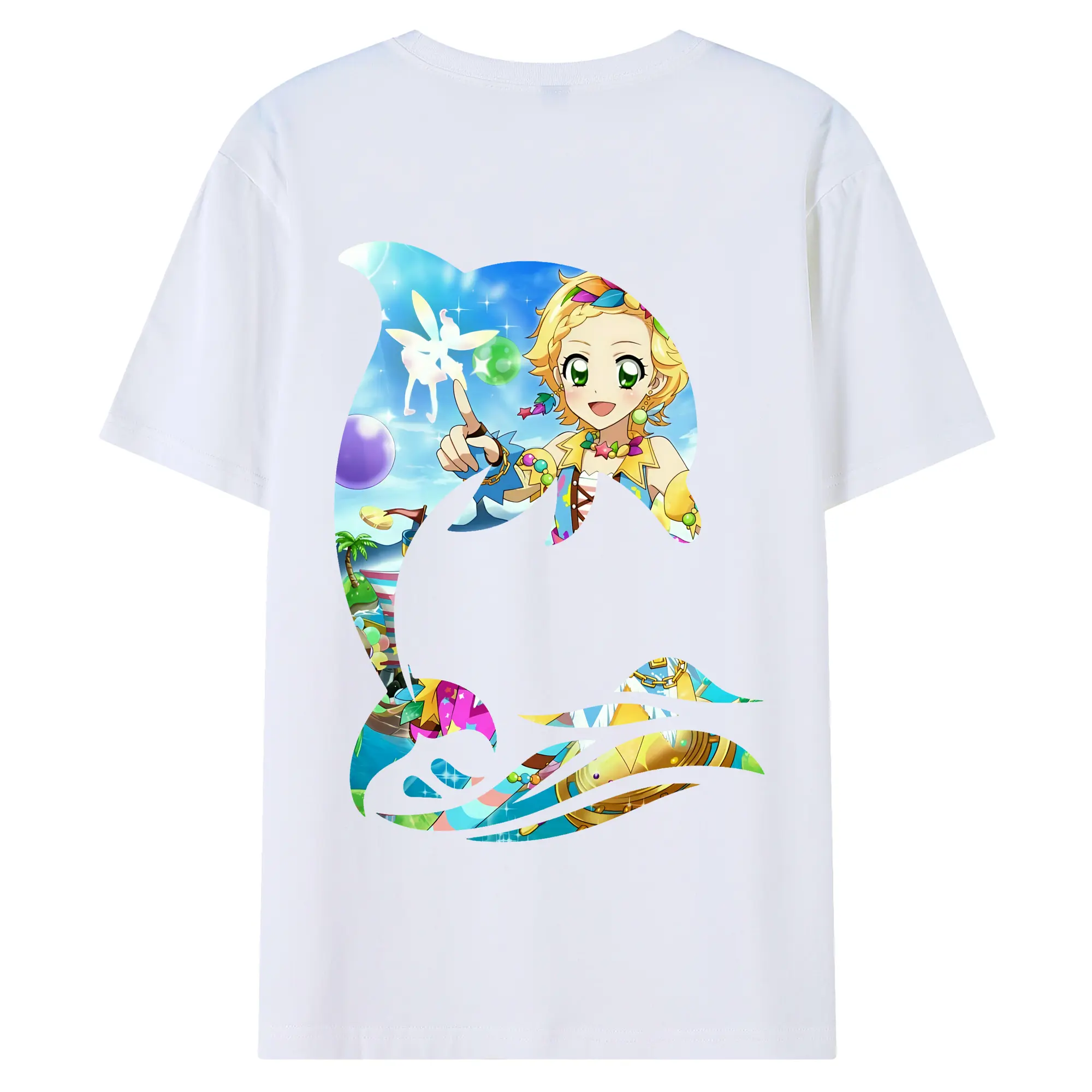 アイカツ グッズ 新条 ひなき - 綿100％ 半袖Tシャツ ・ バックプリント ・ 快適 通気性 ・ 日常使い 散歩 スポーツ用