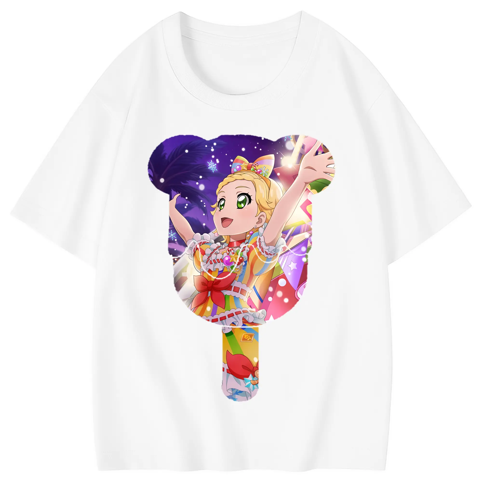 アイカツ グッズ 新条 ひなき - 綿100％ キッズTシャツ ・ フロントプリント ・ 快適 通気性 ・ スポーツ カジュアル 散歩用