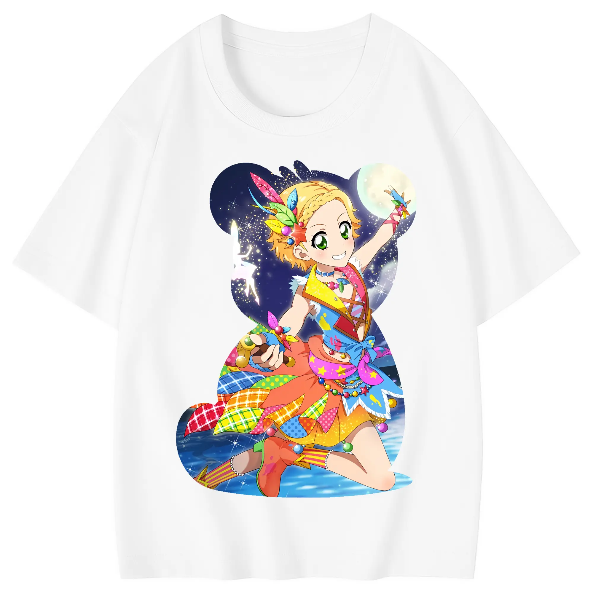 アイカツ グッズ 新条 ひなき - 綿100％ キッズTシャツ ・ フロントプリント ・ 快適 通気性 ・ スポーツ カジュアル 散歩用