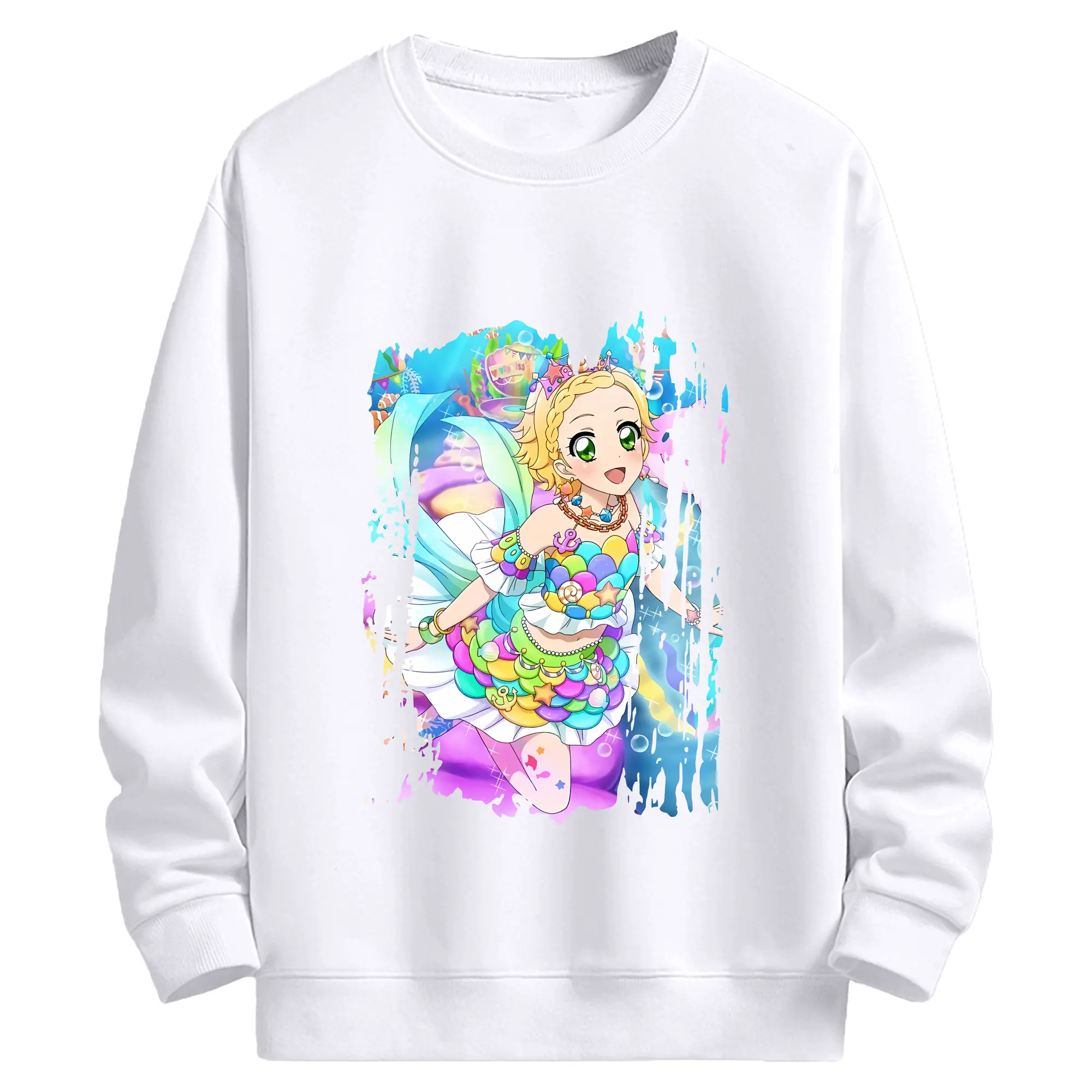 アイカツ グッズ 新条 ひなき - 高品質 クルーネック スウェット ・ コットン59％ ポリエステル41％ ・ ユニセックス 長袖 トレーナー ・ カジュアル デイリー スポーツ 散歩用