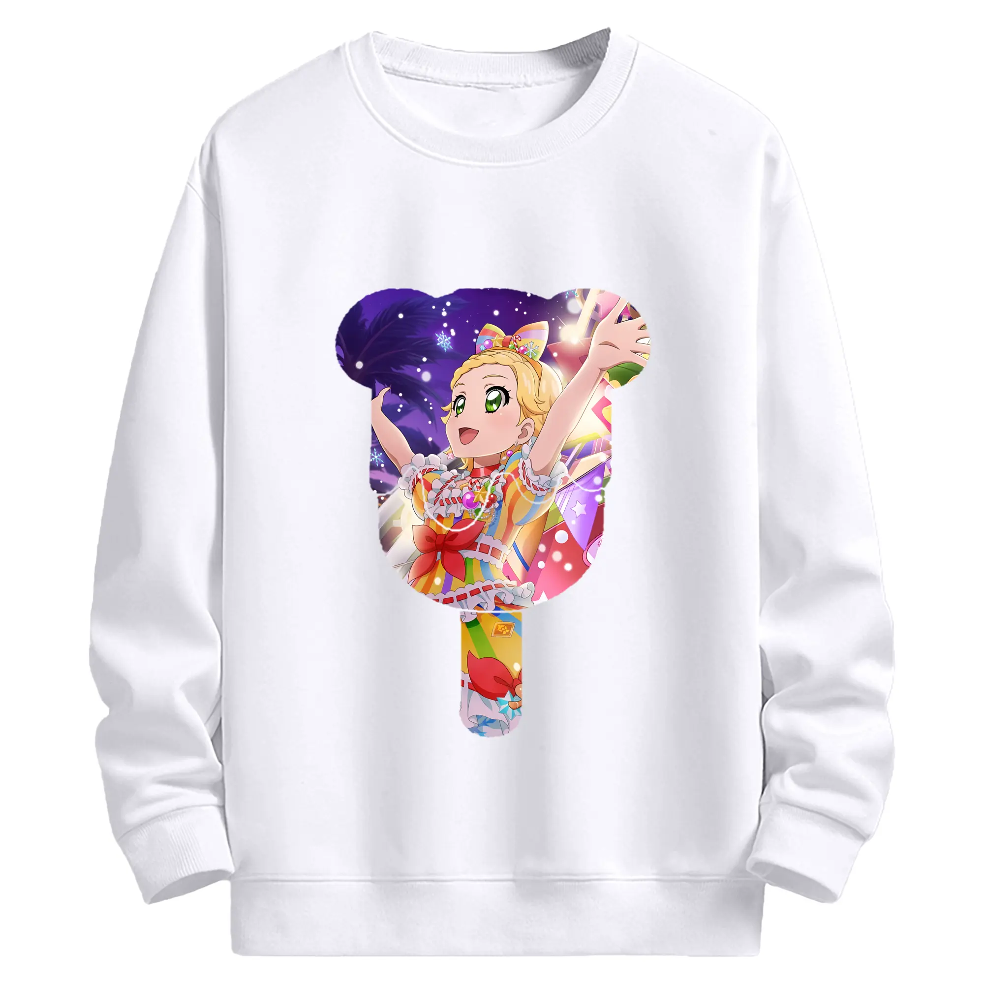 アイカツ グッズ 新条 ひなき - 高品質 クルーネック スウェット ・ コットン59％ ポリエステル41％ ・ ユニセックス 長袖 トレーナー ・ カジュアル デイリー スポーツ 散歩用