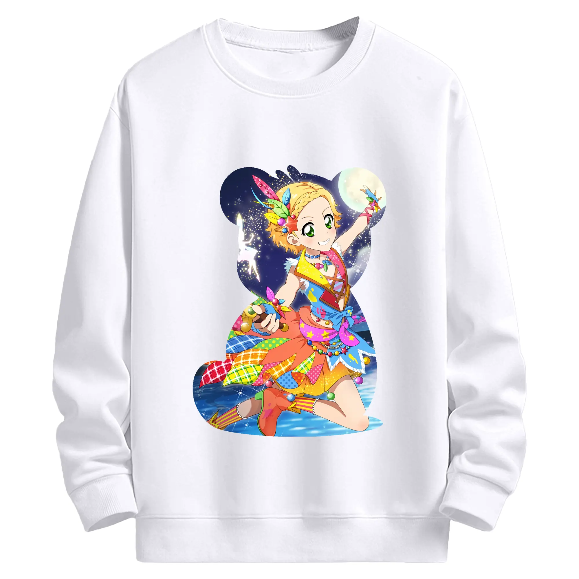 アイカツ グッズ 新条 ひなき - 高品質 クルーネック スウェット ・ コットン59％ ポリエステル41％ ・ ユニセックス 長袖 トレーナー ・ カジュアル デイリー スポーツ 散歩用