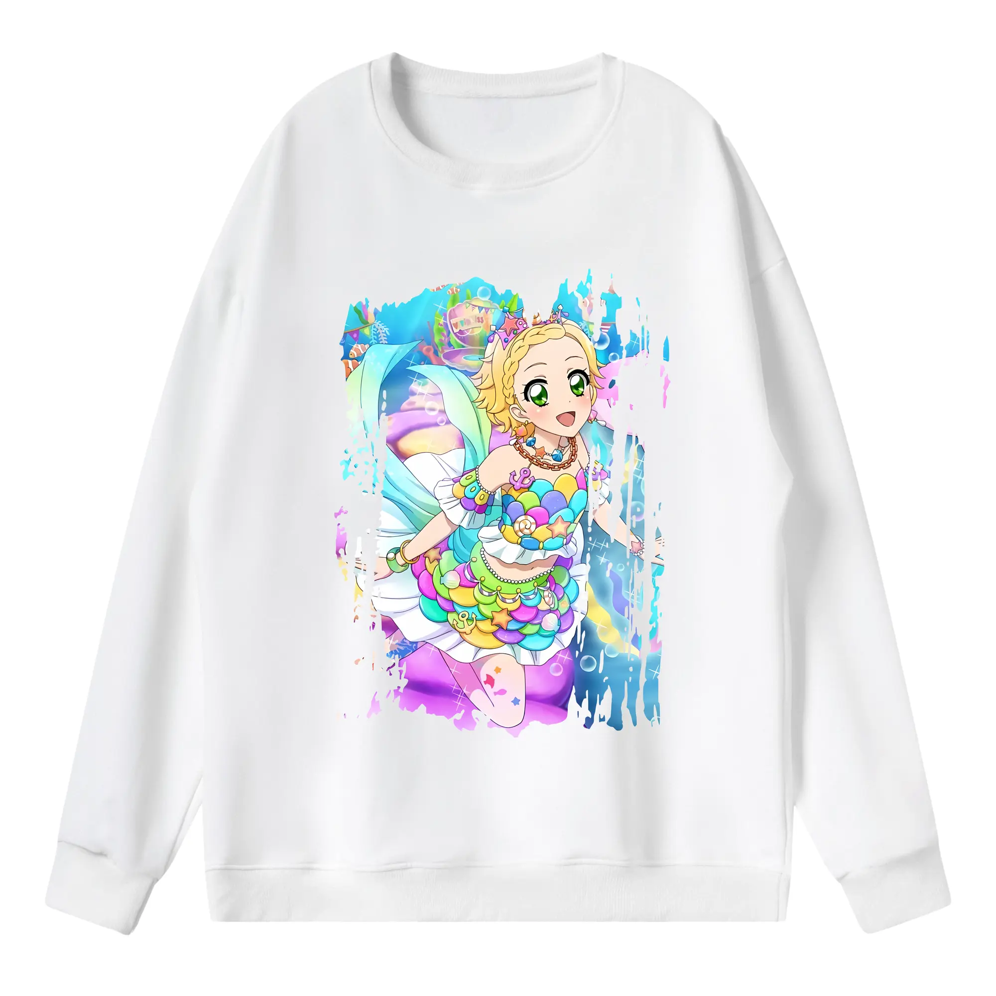 アイカツ グッズ 新条 ひなき - 薄手 クルーネック スウェット 裏毛260g · ポリエステル 春秋向け カジュアル 男女兼用 · トレーナー デイリー スポーツ 散歩に最適