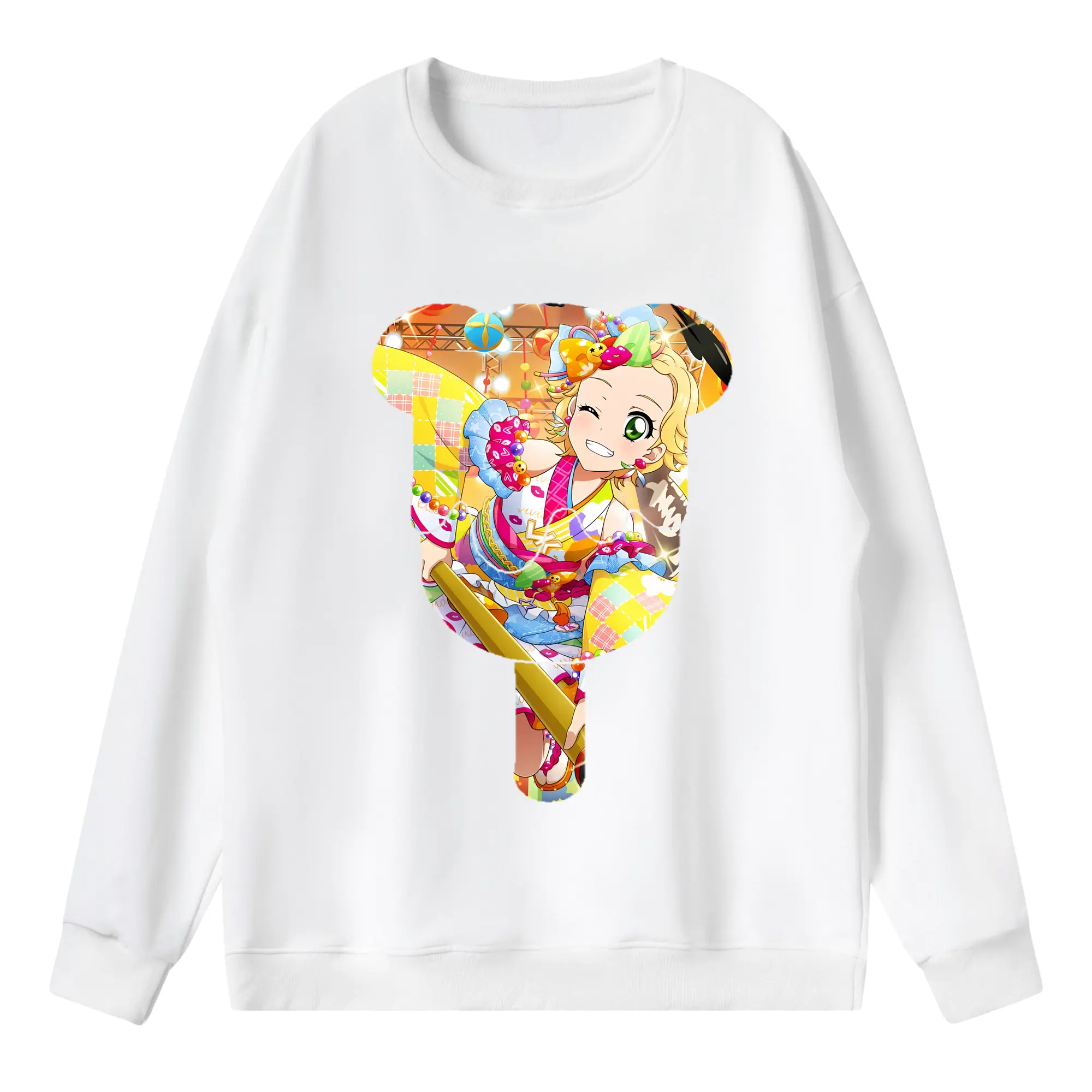 アイカツ グッズ 新条 ひなき - 薄手 クルーネック スウェット 裏毛260g · ポリエステル 春秋向け カジュアル 男女兼用 · トレーナー デイリー スポーツ 散歩に最適