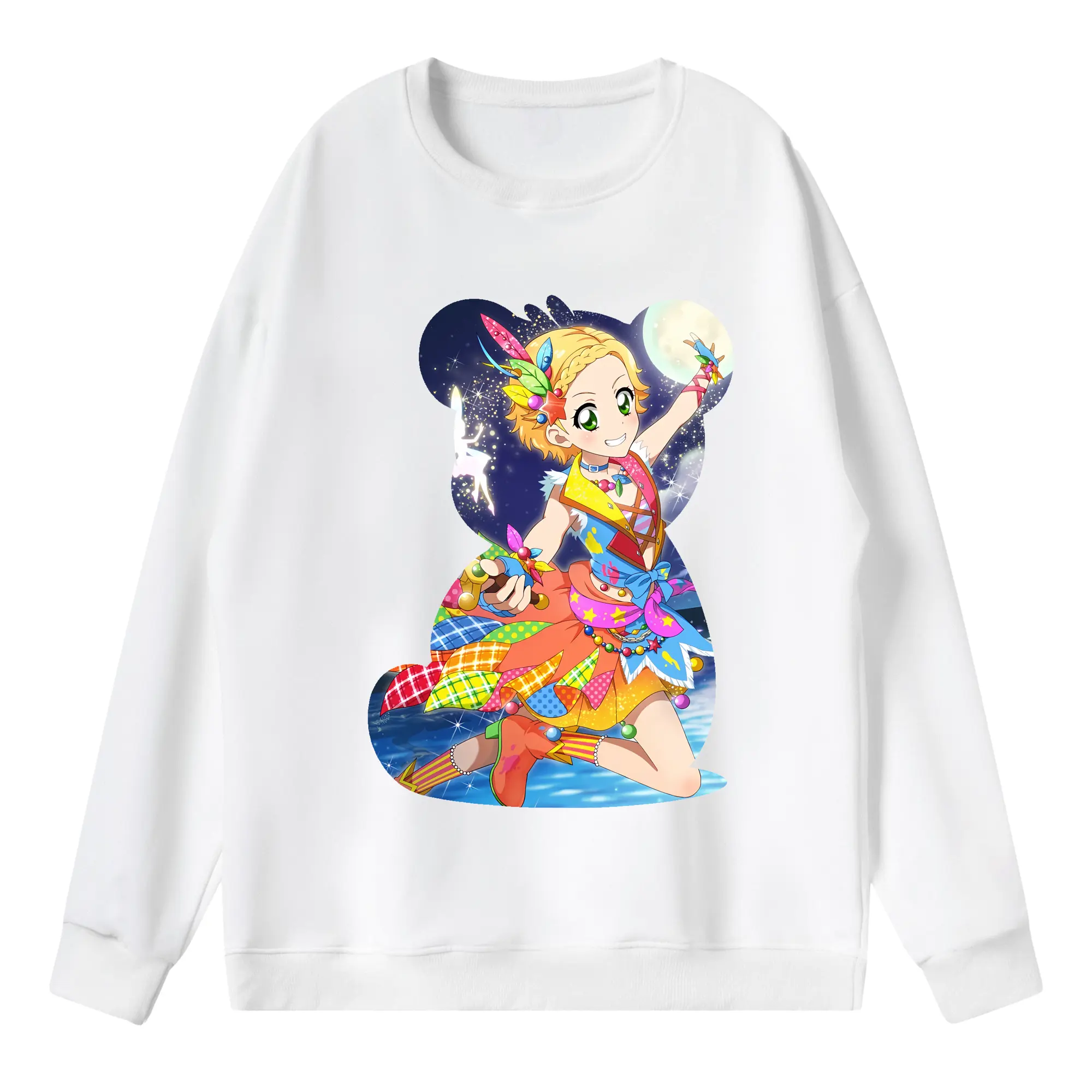 アイカツ グッズ 新条 ひなき - 薄手 クルーネック スウェット 裏毛260g · ポリエステル 春秋向け カジュアル 男女兼用 · トレーナー デイリー スポーツ 散歩に最適