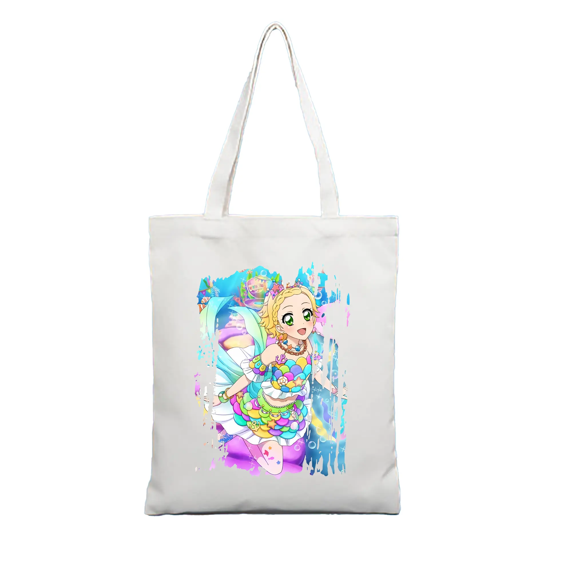 アイカツ グッズ 新条 ひなき - 縦型キャンバス手提げバッグ（トートバッグ） ・ キャンバス素材 ・ ショッピング用 ・ 軽量 丈夫 お手入れ簡単