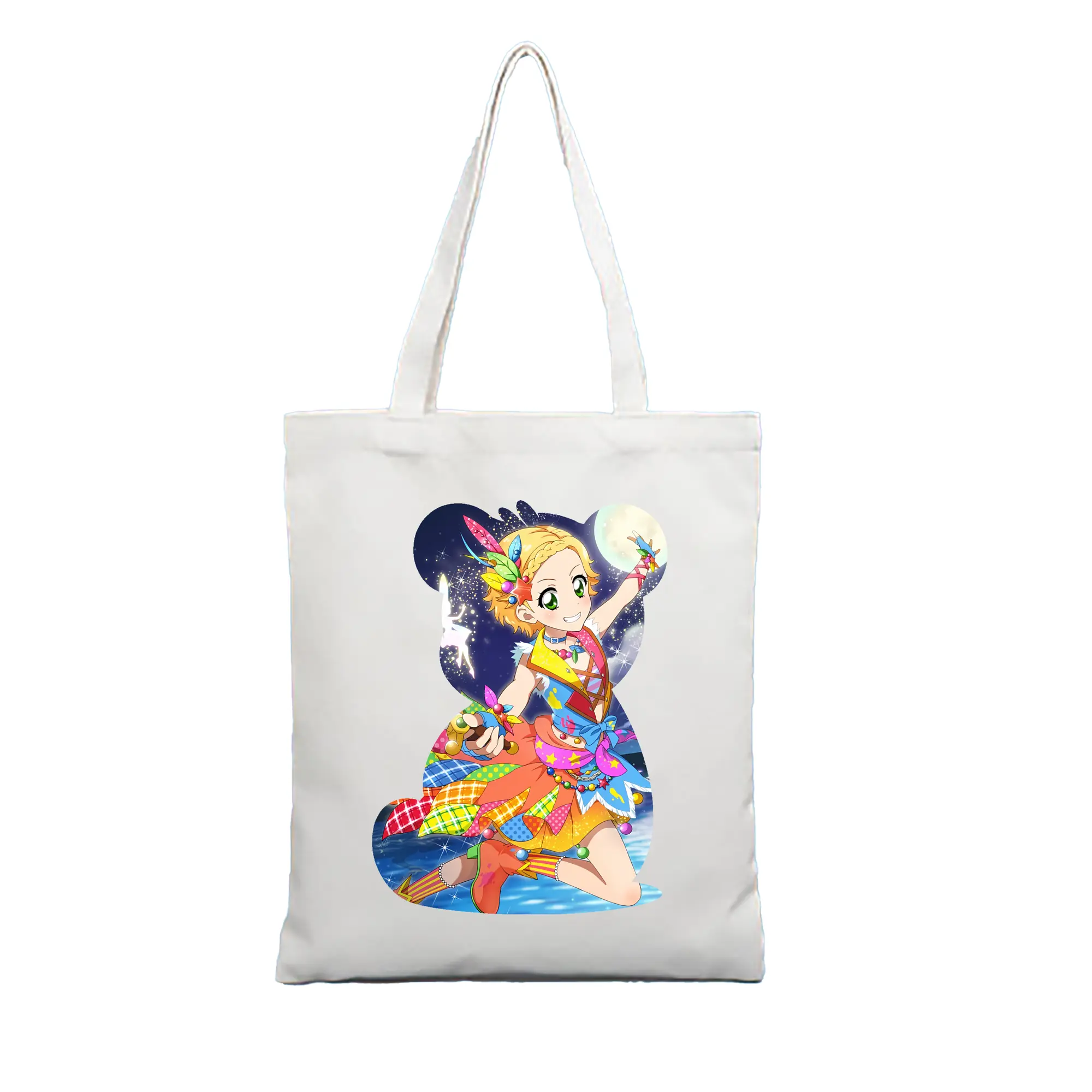 アイカツ グッズ 新条 ひなき - 縦型キャンバス手提げバッグ（トートバッグ） ・ キャンバス素材 ・ ショッピング用 ・ 軽量 丈夫 お手入れ簡単