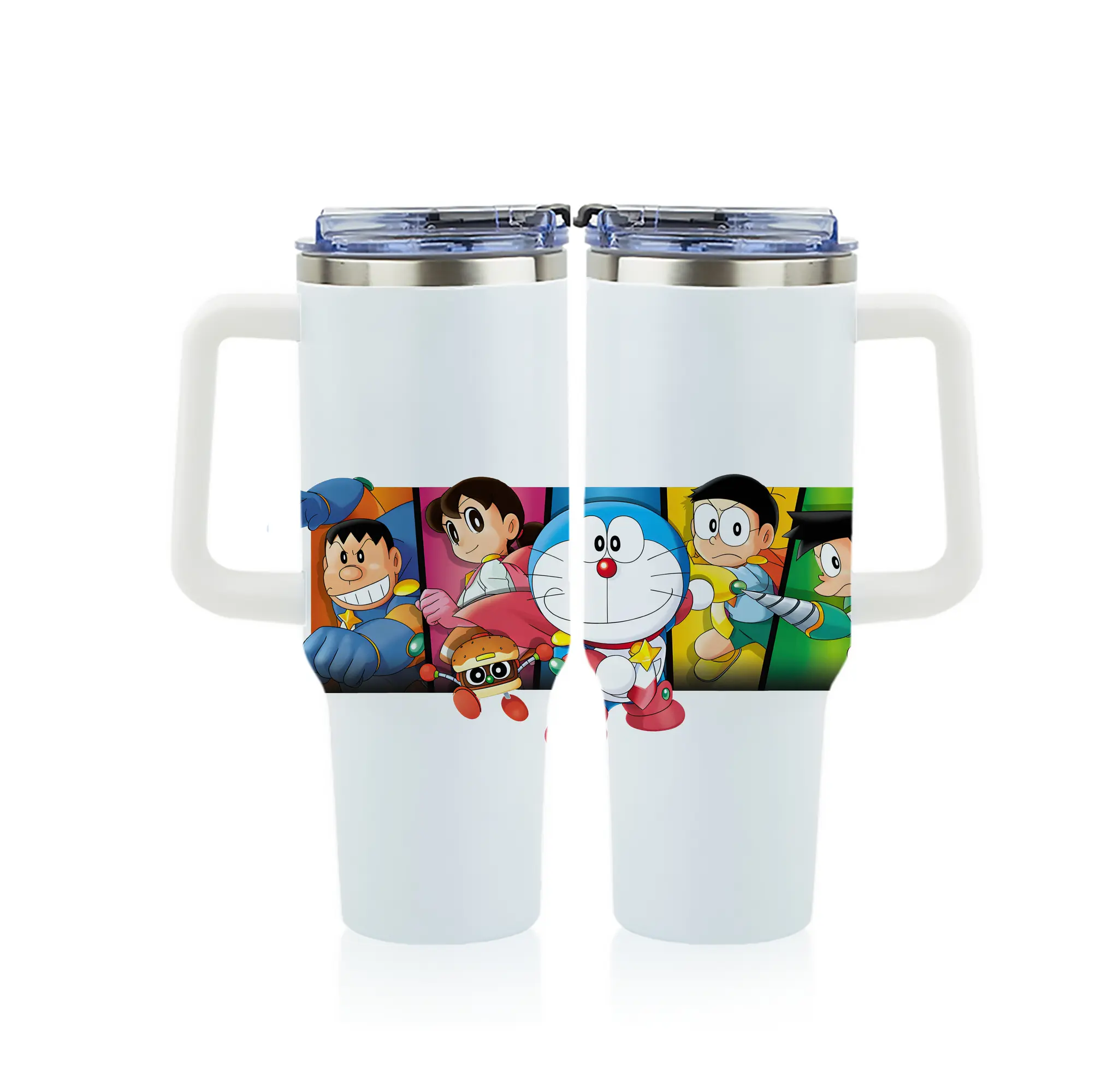 ドラえもん グッズドラえもん - 1200mL フルプリント車用タンブラー ・ 304ステンレス 内側 ・ 201ステンレス 外側 ・ 保温 保冷 ・ 通勤 ドライブ アウトドア用