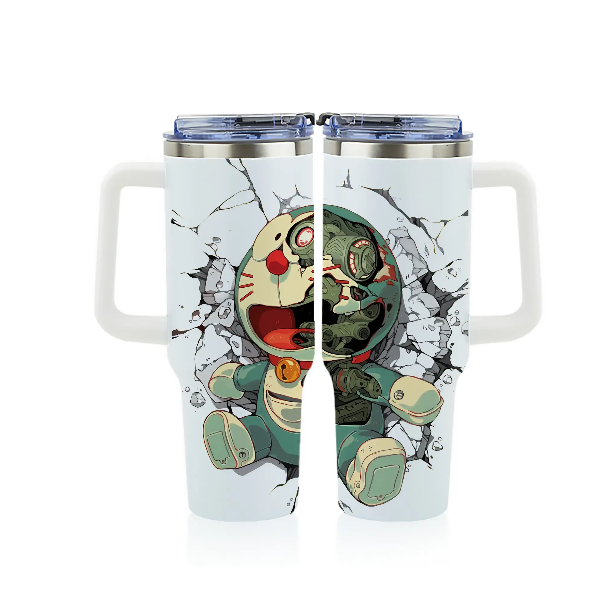 ドラえもん グッズドラえもん - 1200mL フルプリント車用タンブラー ・ 304ステンレス 内側 ・ 201ステンレス 外側 ・ 保温 保冷 ・ 通勤 ドライブ アウトドア用