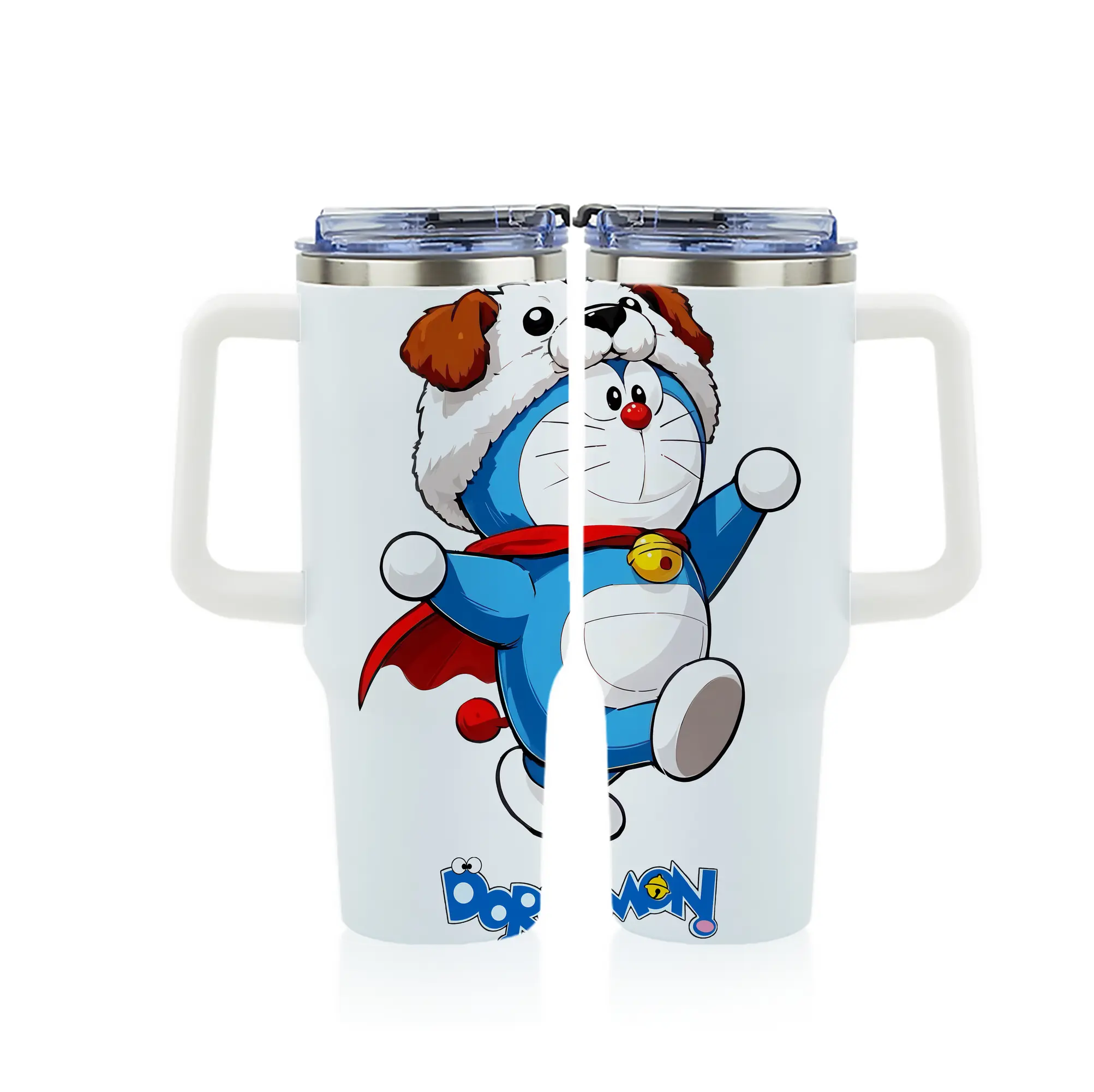 ドラえもん グッズドラえもん - 1200mL フルプリント車用タンブラー ・ 304ステンレス 内側 ・ 201ステンレス 外側 ・ 保温 保冷 ・ 通勤 ドライブ アウトドア用