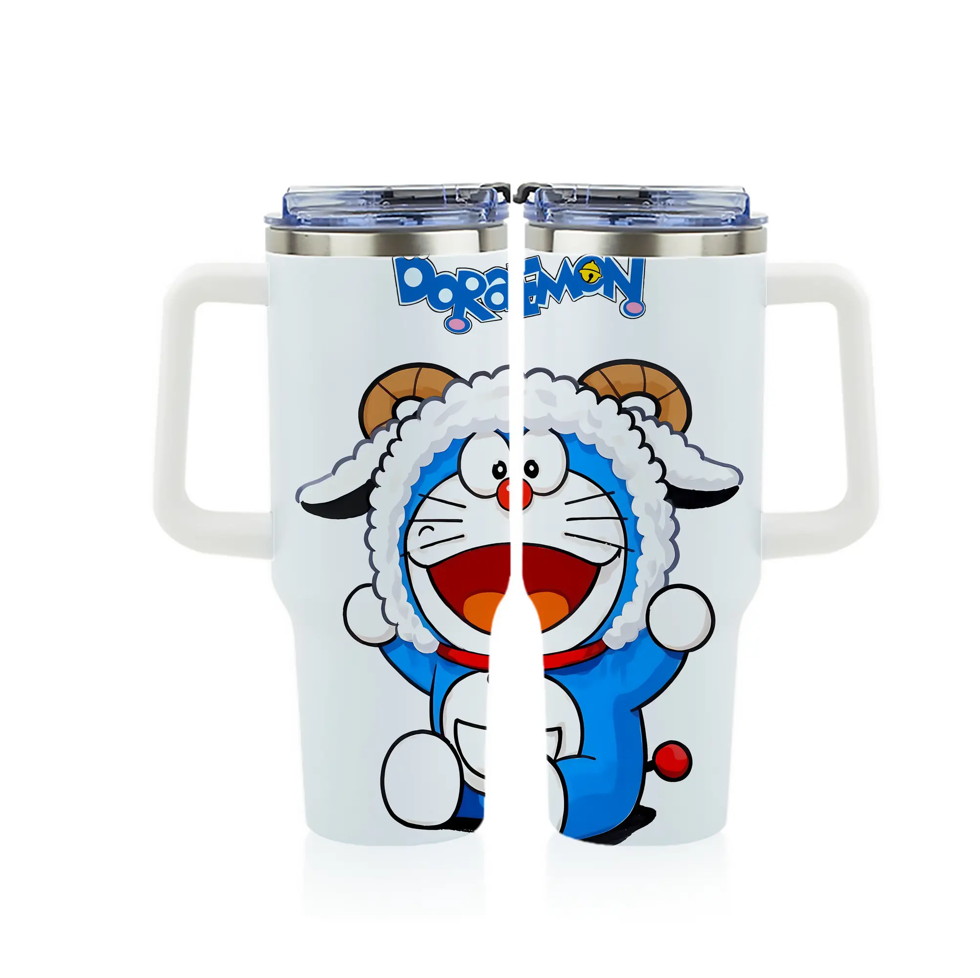 ドラえもん グッズドラえもん - 1200mL フルプリント車用タンブラー ・ 304ステンレス 内側 ・ 201ステンレス 外側 ・ 保温 保冷 ・ 通勤 ドライブ アウトドア用