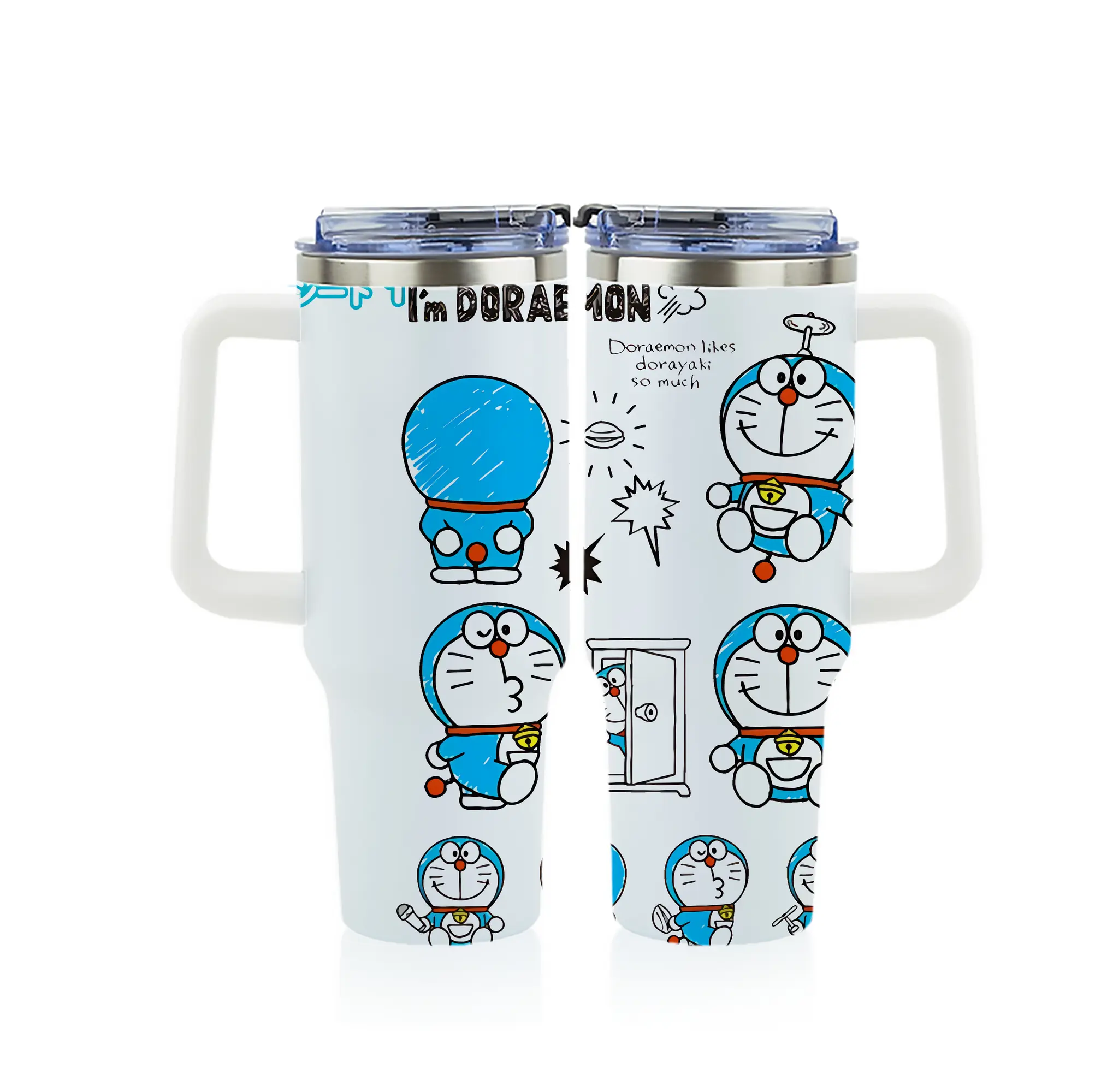 ドラえもん グッズドラえもん - 1200mL フルプリント車用タンブラー ・ 304ステンレス 内側 ・ 201ステンレス 外側 ・ 保温 保冷 ・ 通勤 ドライブ アウトドア用