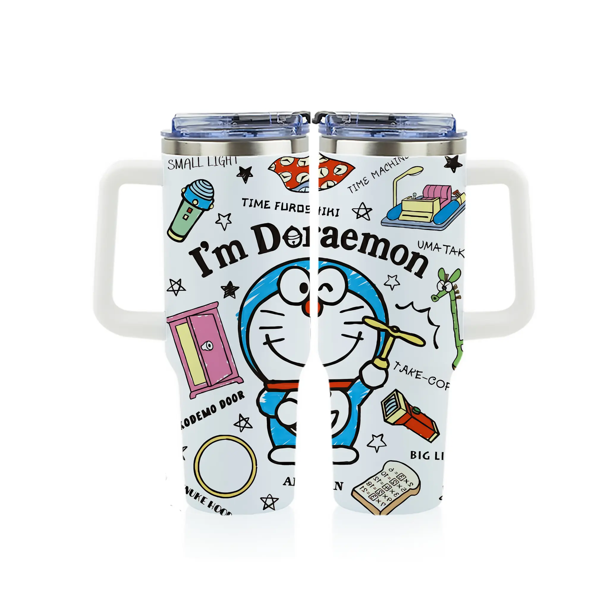 ドラえもん グッズドラえもん - 1200mL フルプリント車用タンブラー ・ 304ステンレス 内側 ・ 201ステンレス 外側 ・ 保温 保冷 ・ 通勤 ドライブ アウトドア用