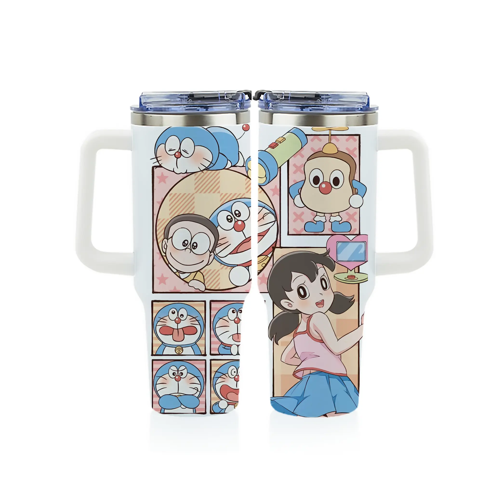 ドラえもん グッズドラえもん - 1200mL フルプリント車用タンブラー ・ 304ステンレス 内側 ・ 201ステンレス 外側 ・ 保温 保冷 ・ 通勤 ドライブ アウトドア用