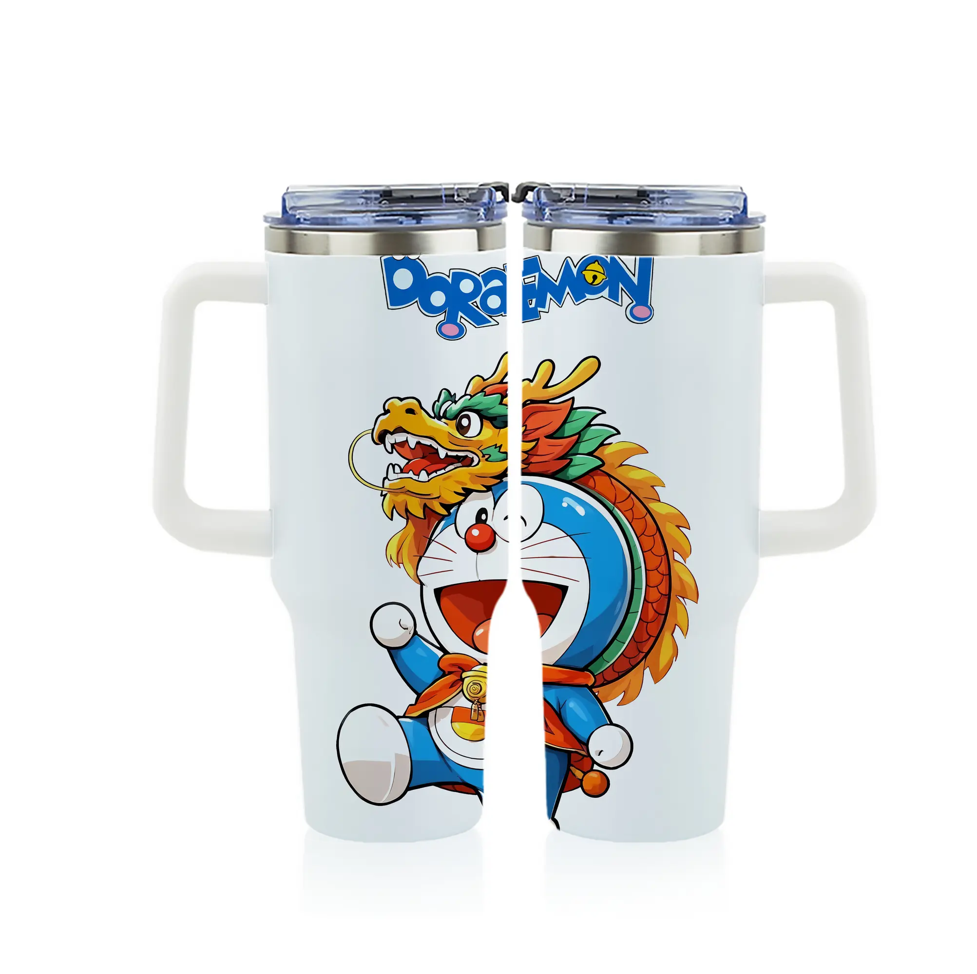ドラえもん グッズドラえもん - 1200mL フルプリント車用タンブラー ・ 304ステンレス 内側 ・ 201ステンレス 外側 ・ 保温 保冷 ・ 通勤 ドライブ アウトドア用