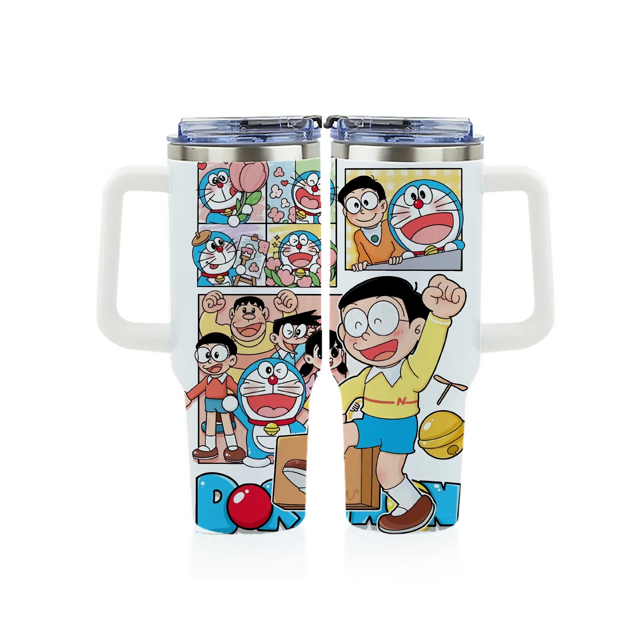 ドラえもん グッズドラえもん - 1200mL フルプリント車用タンブラー ・ 304ステンレス 内側 ・ 201ステンレス 外側 ・ 保温 保冷 ・ 通勤 ドライブ アウトドア用