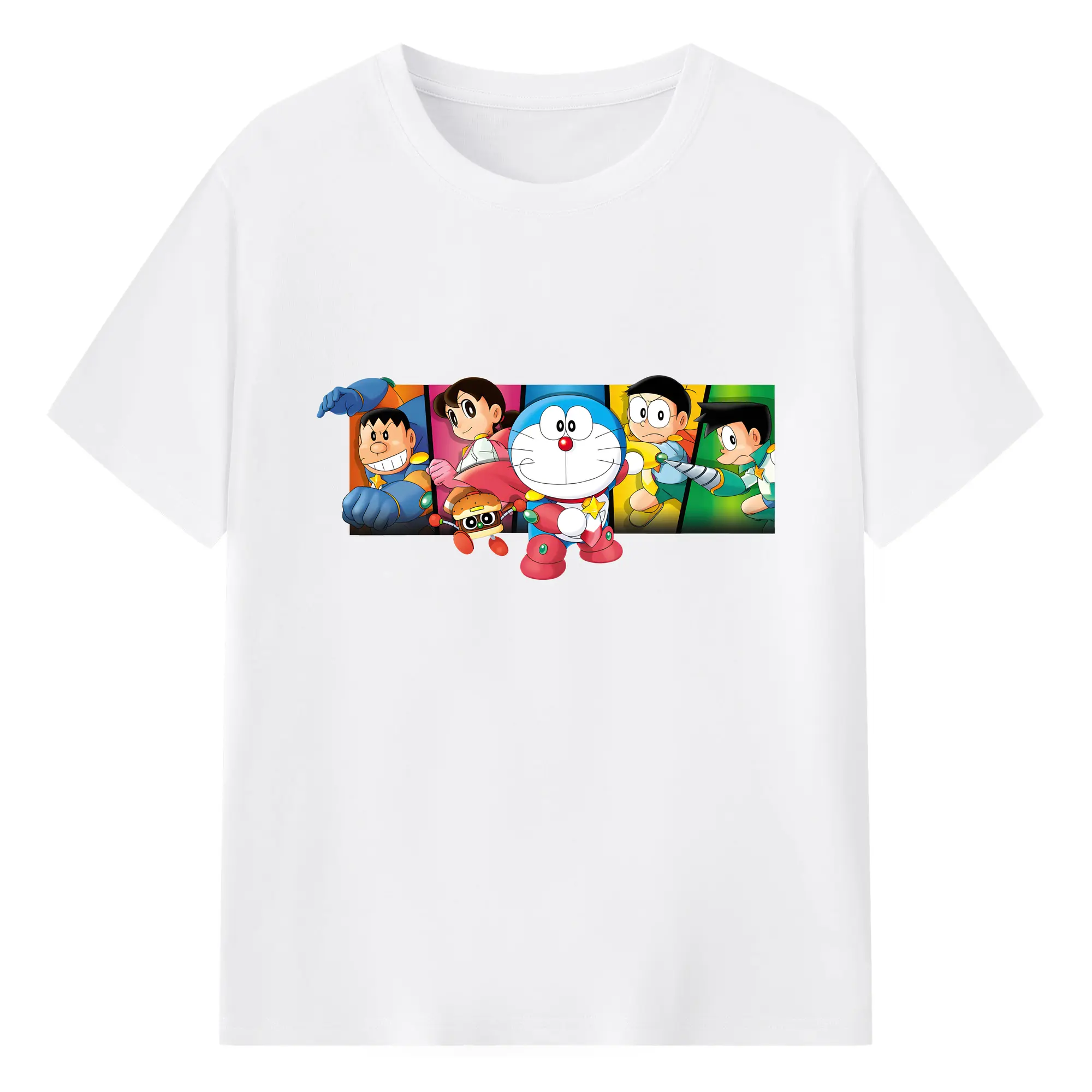 ドラえもん グッズドラえもん - 綿100％ 半袖Tシャツ ・ フロントプリント ・ 快適 通気性 ・ 日常使い 散歩 スポーツ用