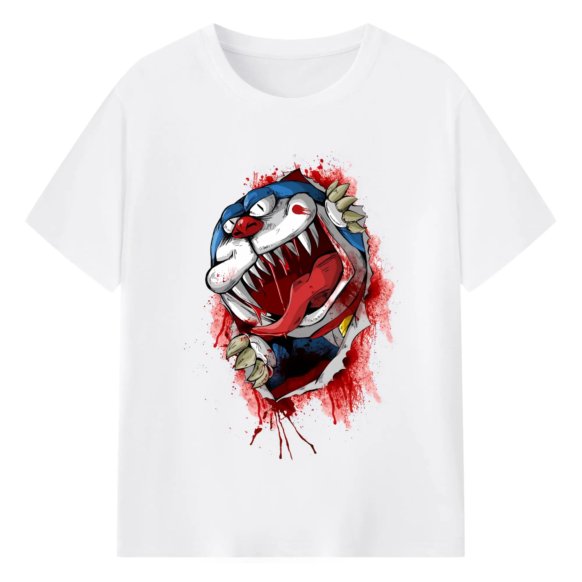 ドラえもん グッズドラえもん - 綿100％ 半袖Tシャツ ・ フロントプリント ・ 快適 通気性 ・ 日常使い 散歩 スポーツ用